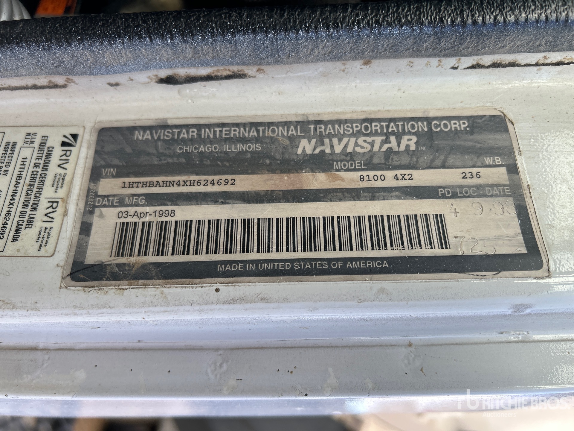 General Appearance with Serial Number / VIN