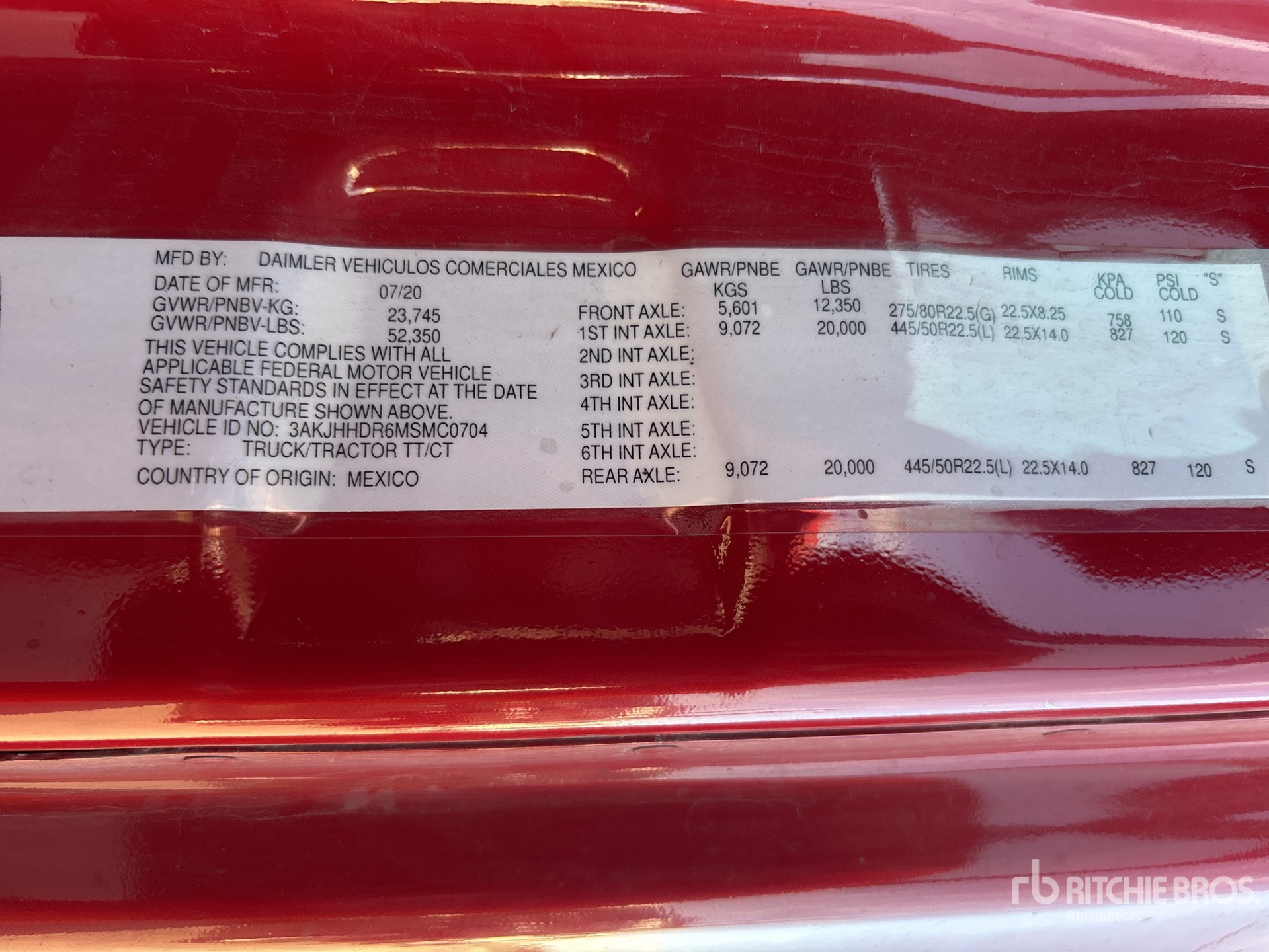 General Appearance with Numéro de série/Numéro d'identification du véhicule automobile