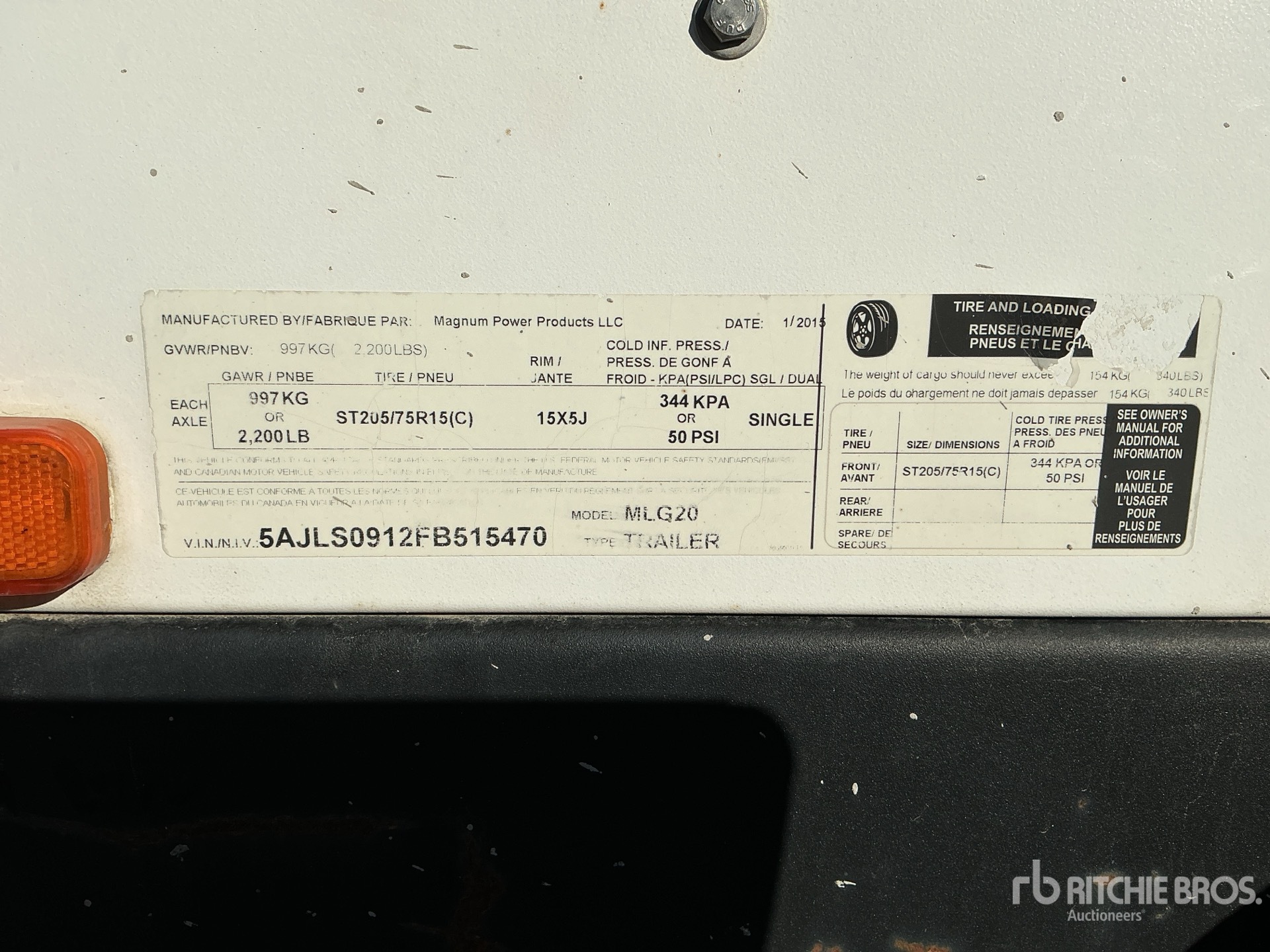 General Appearance with Serial Number / VIN