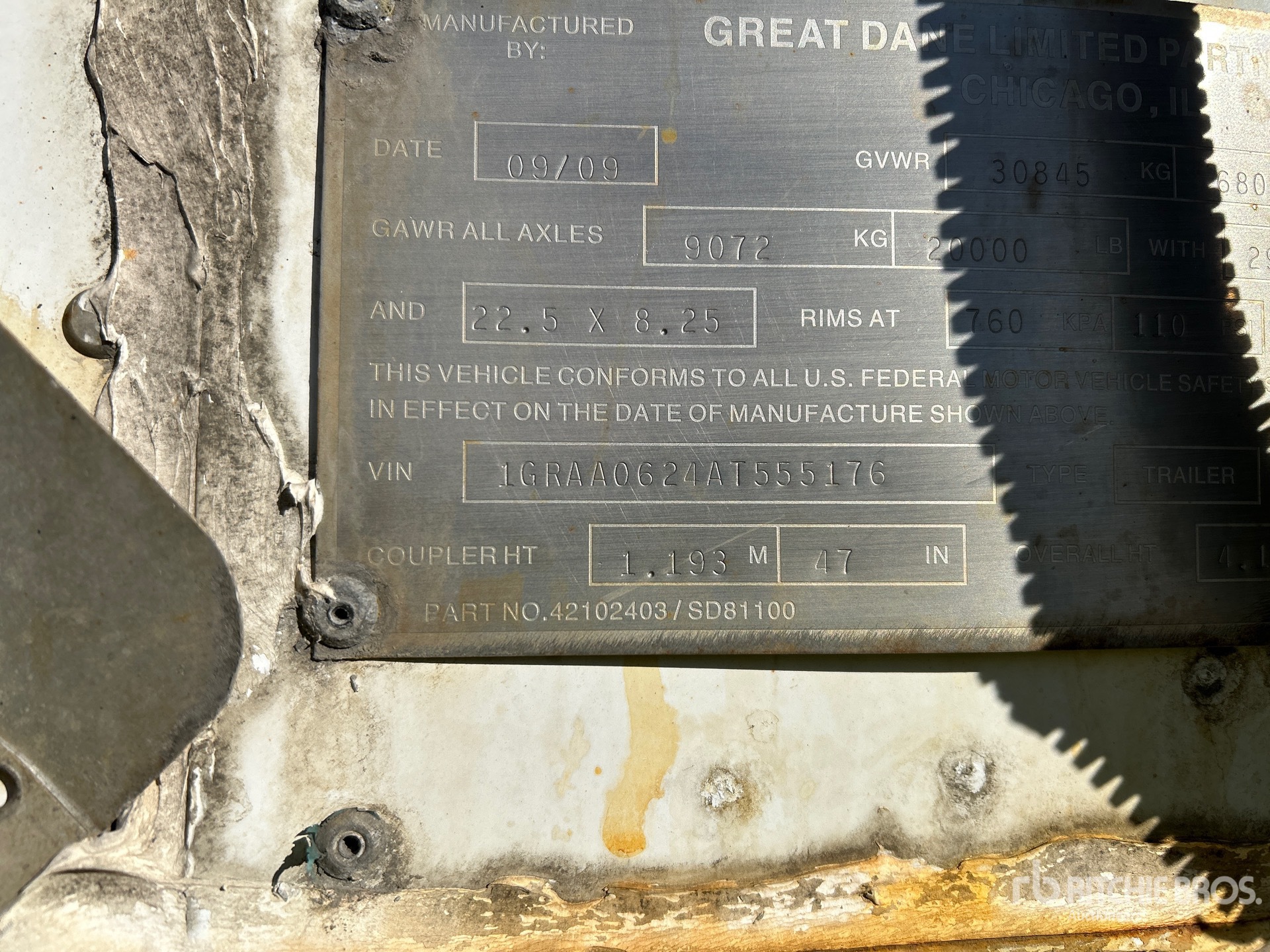 General Appearance with N.º de serie/VIN