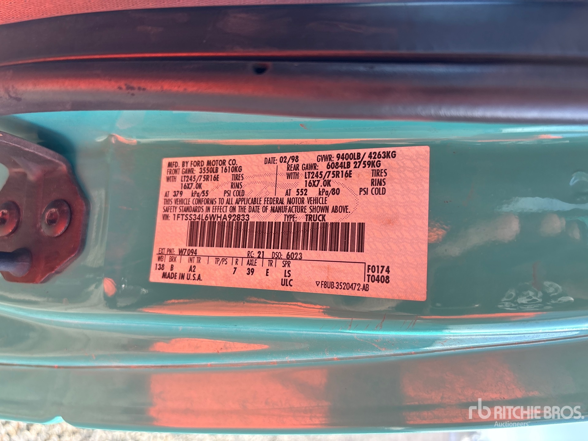 General Appearance with Serial Number / VIN