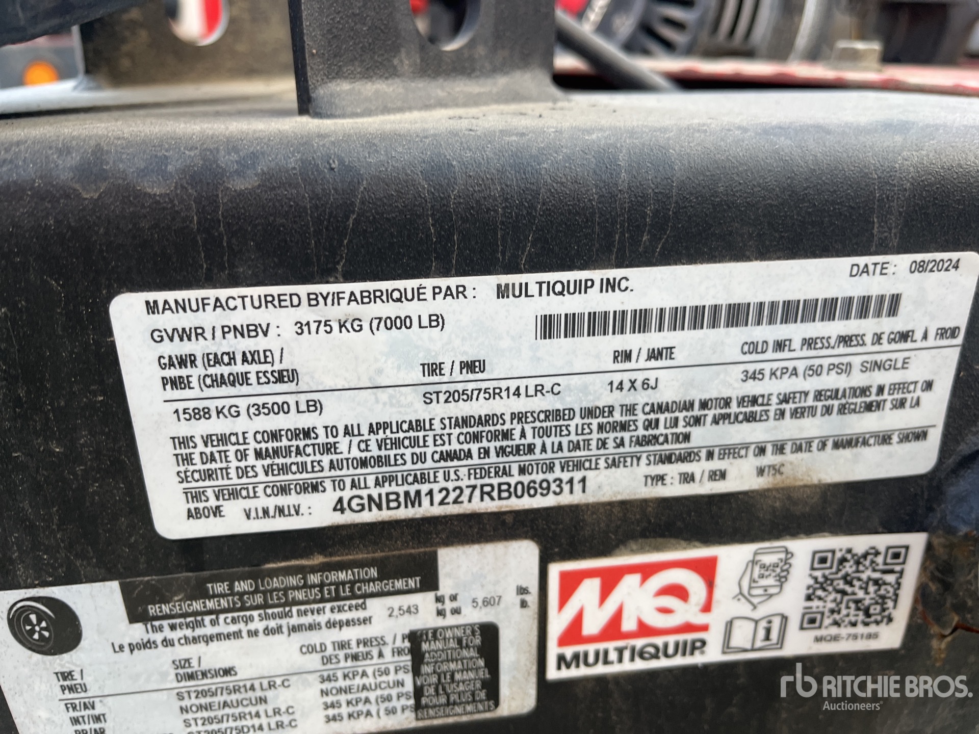 General Appearance with N.º de serie/VIN