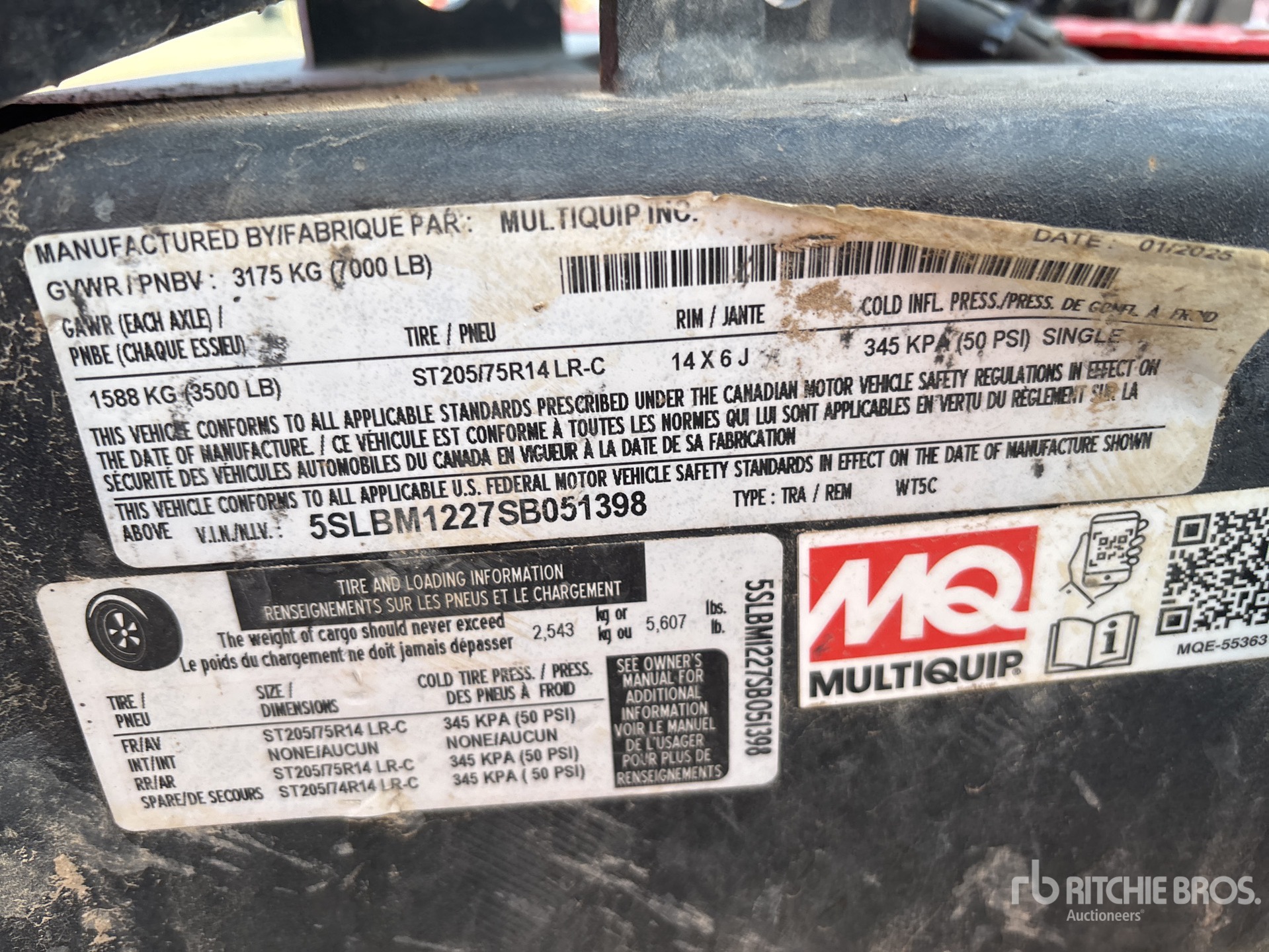 General Appearance with N.º de serie/VIN