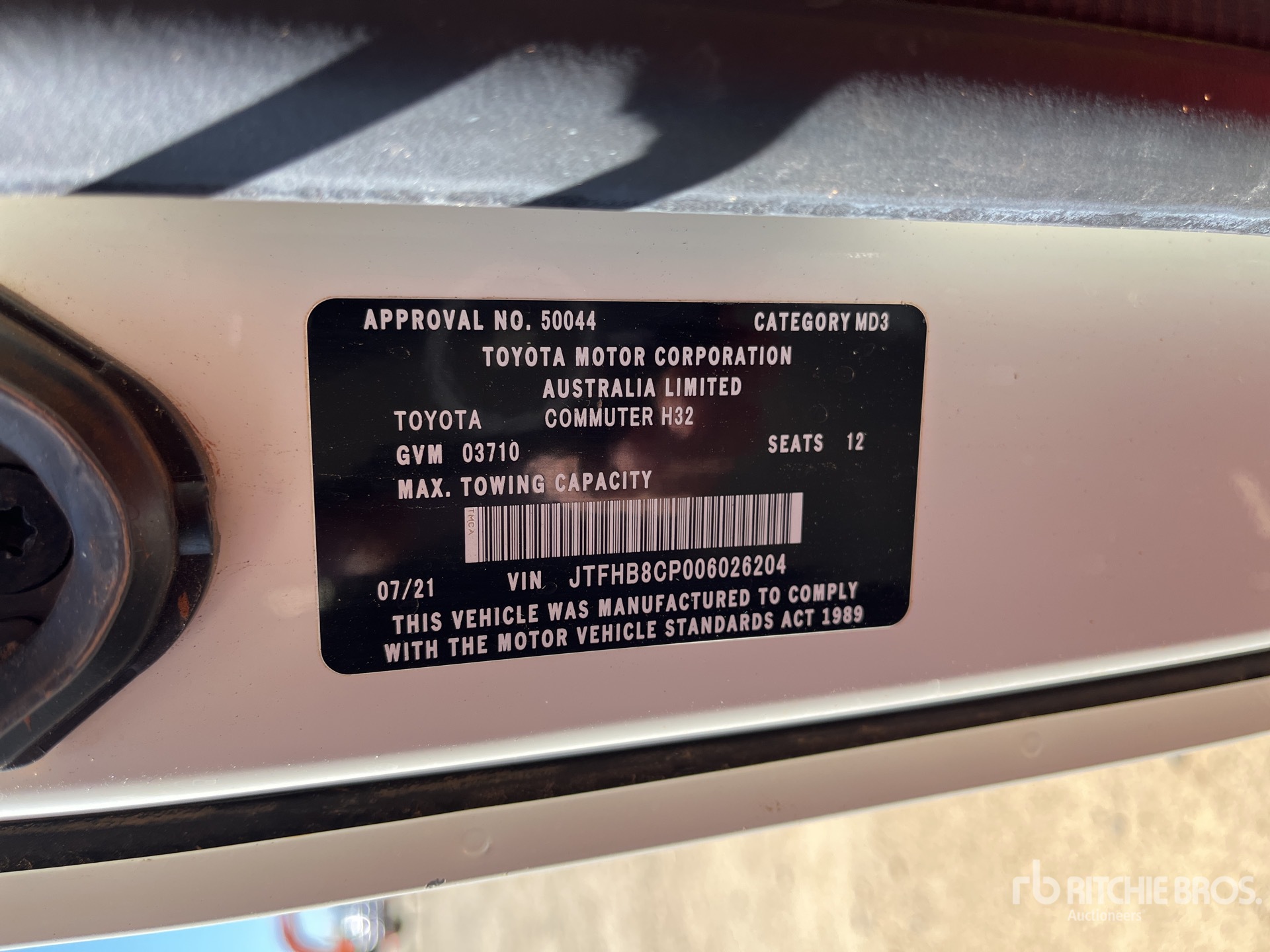 General Appearance with Serial Number / VIN