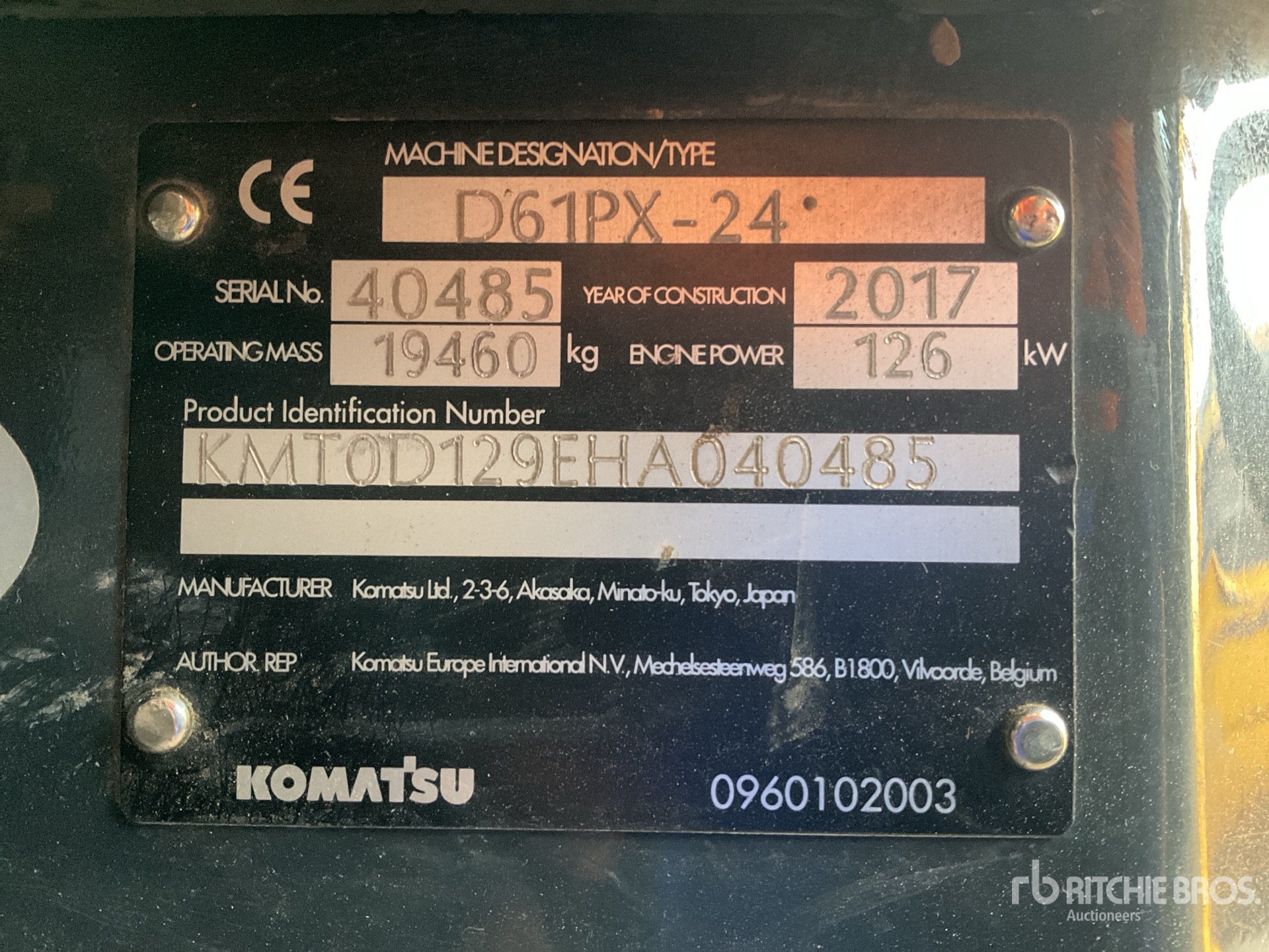 General Appearance with N.º de serie/VIN