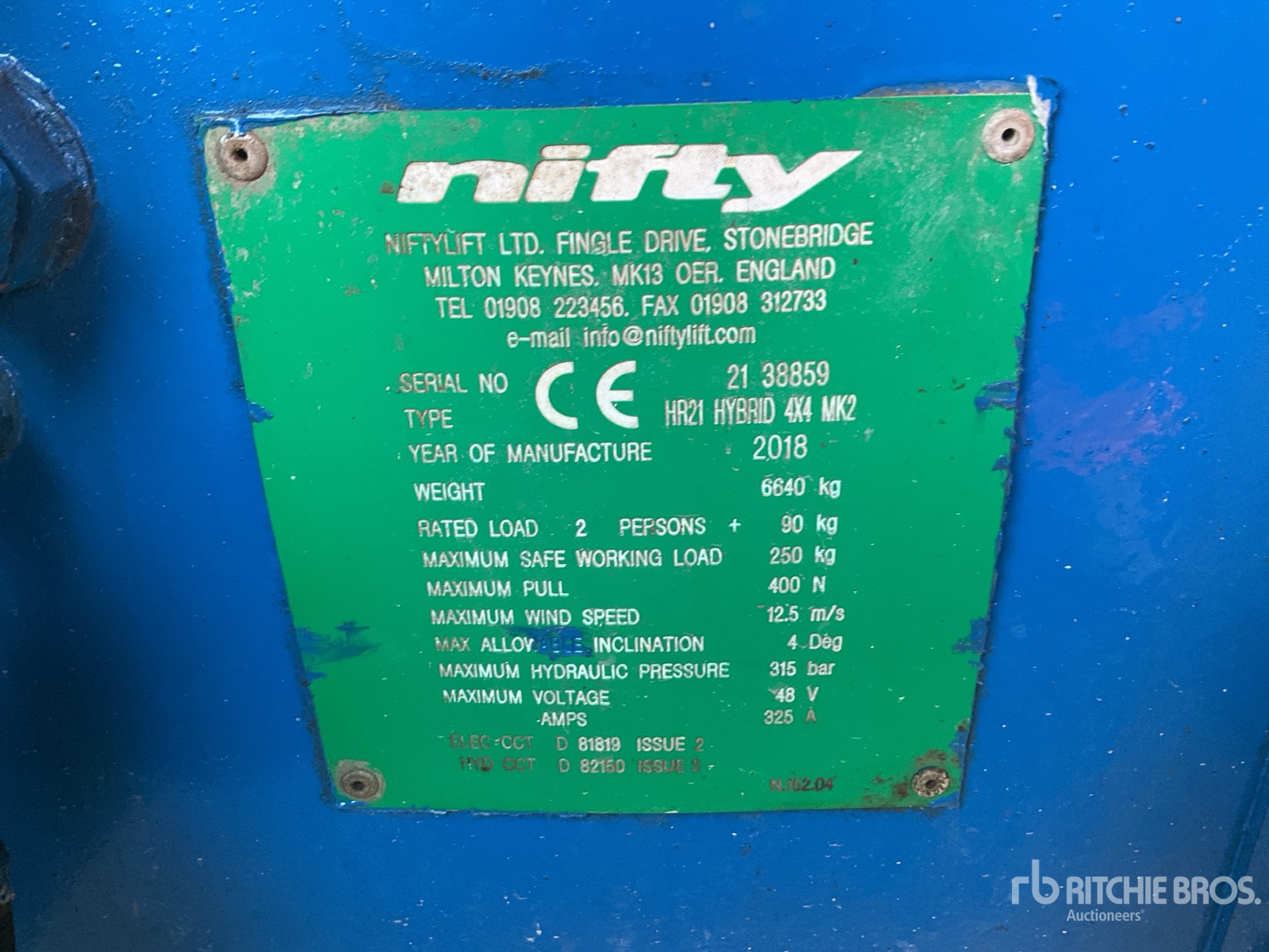 General Appearance with N.º de serie/VIN