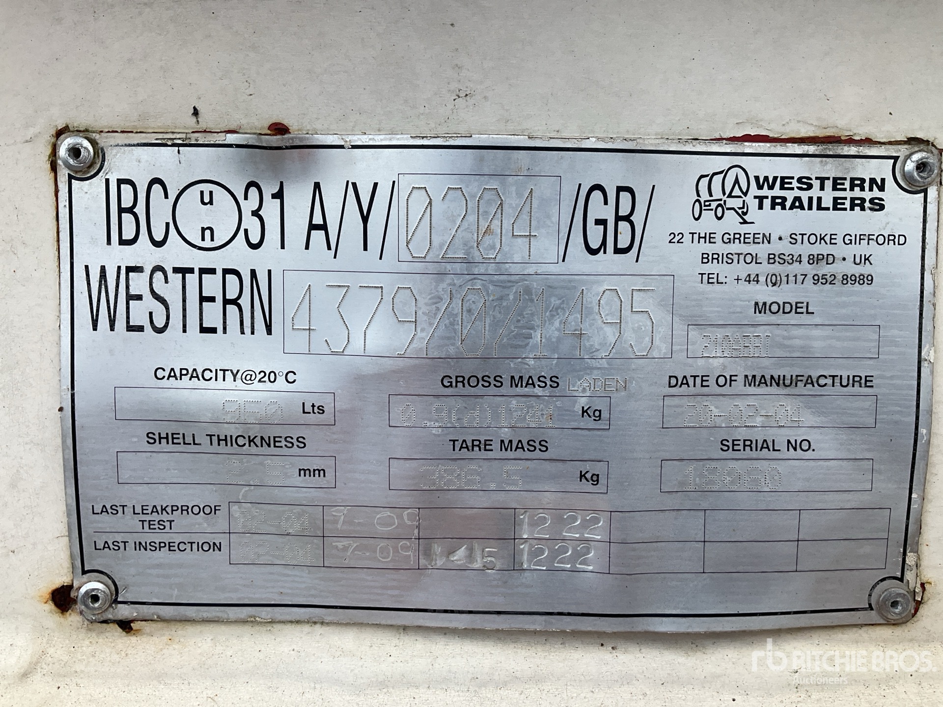 General Appearance with N.º de serie/VIN