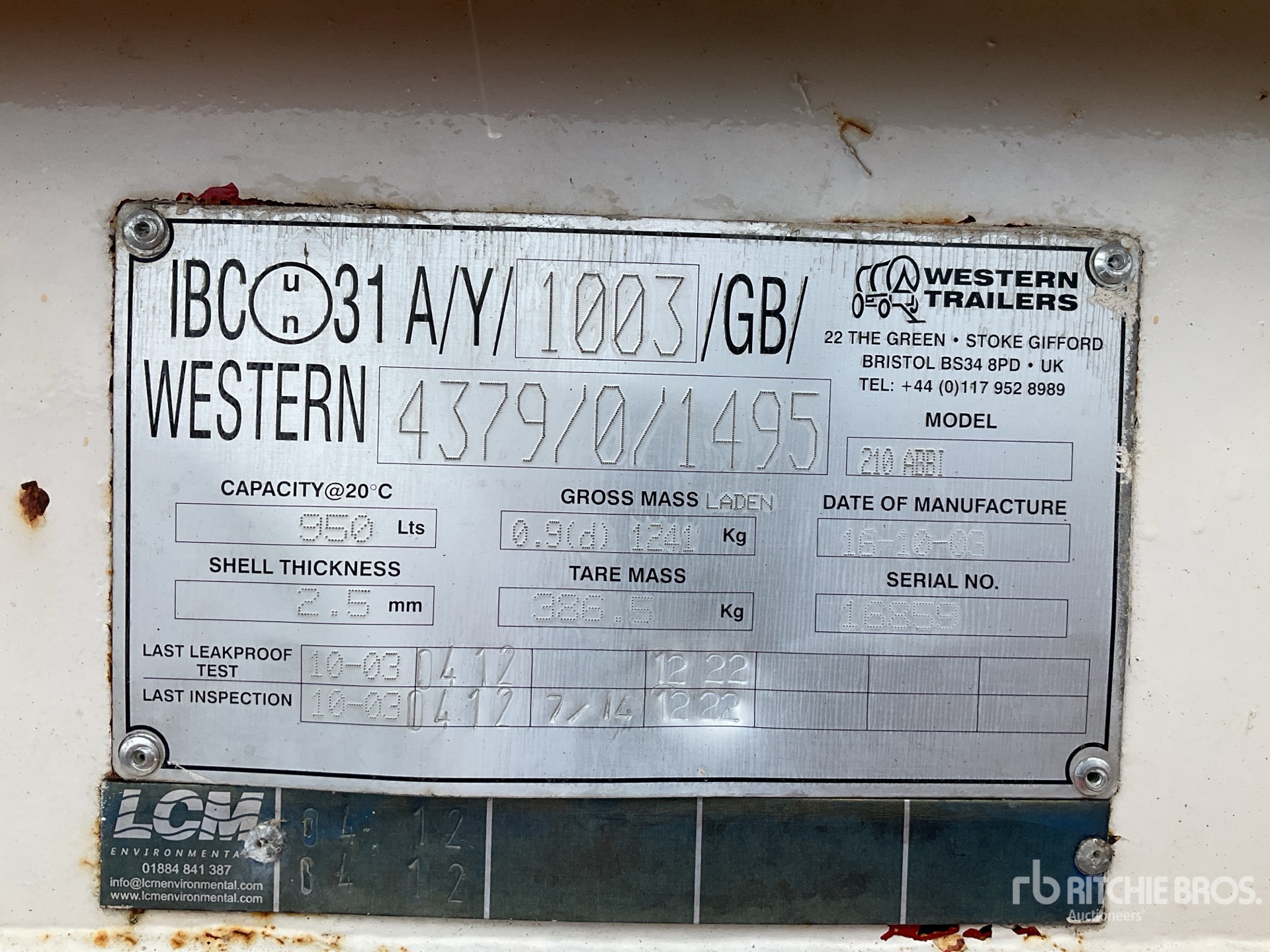 General Appearance with N.º de serie/VIN