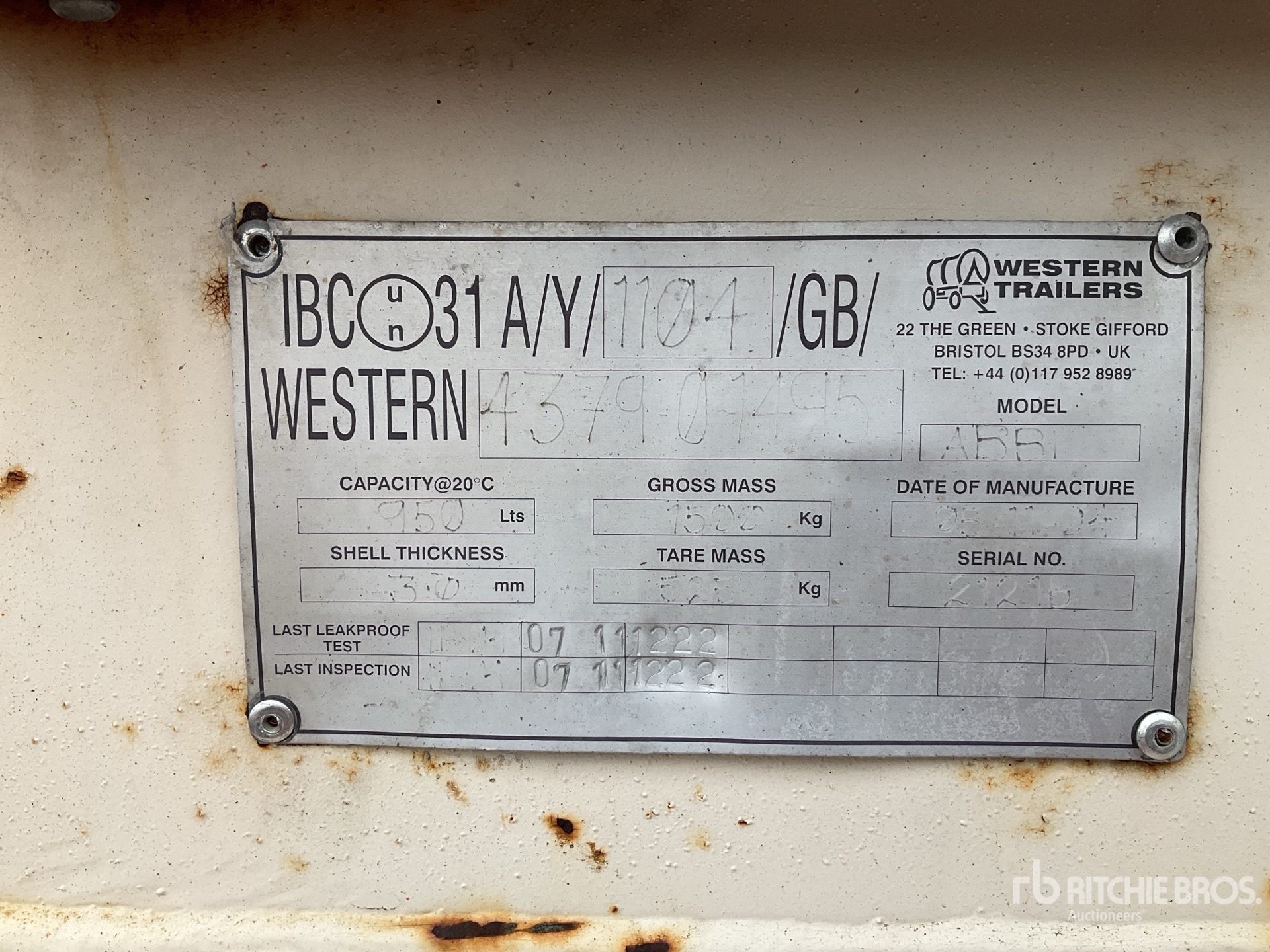 General Appearance with N.º de serie/VIN