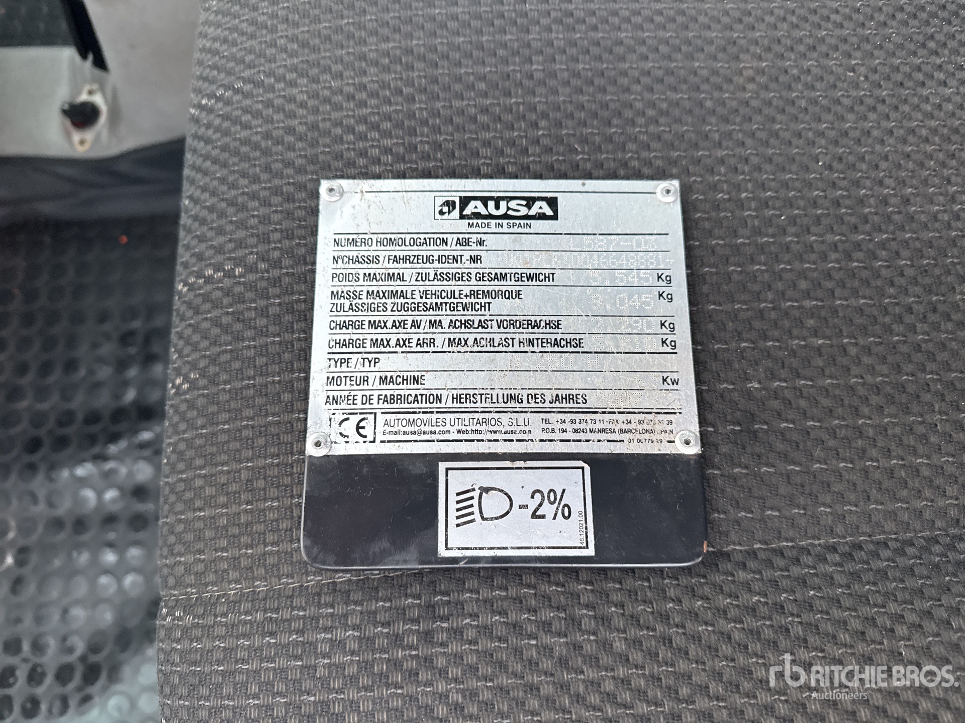 General Appearance with N.º de serie/VIN