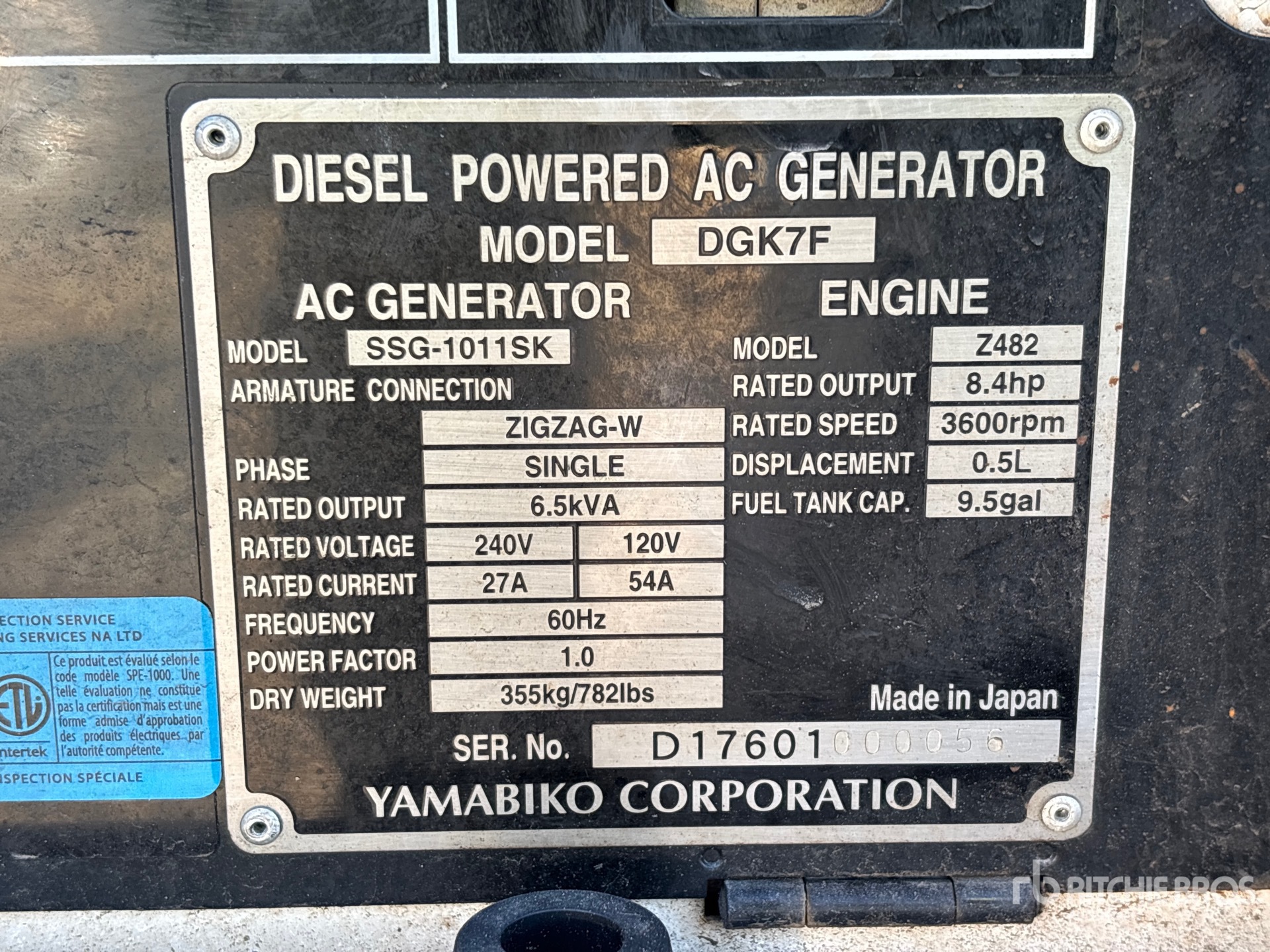 General Appearance with N.º de serie/VIN