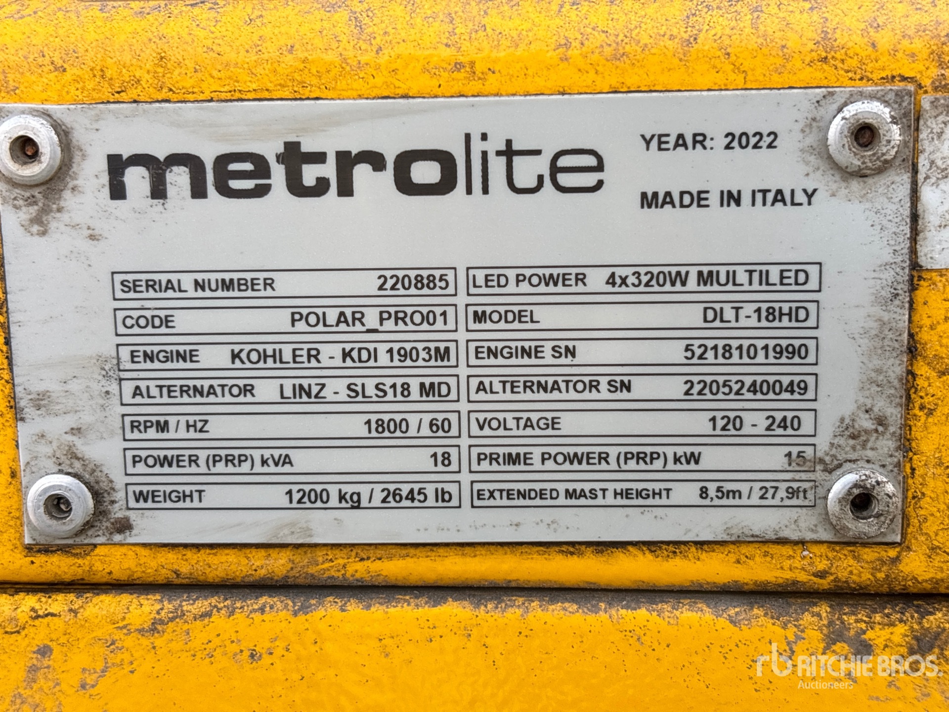 General Appearance with Unit Serial Number