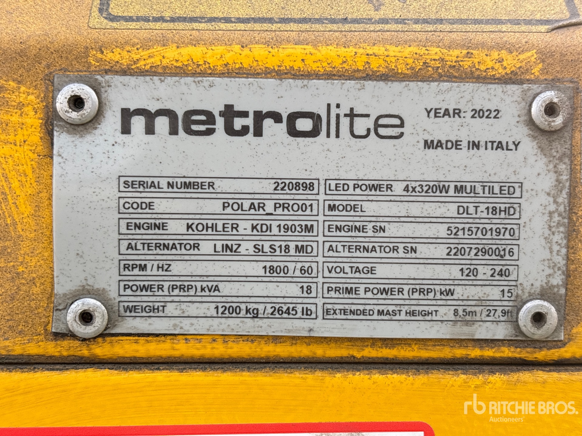 General Appearance with Unit Serial Number
