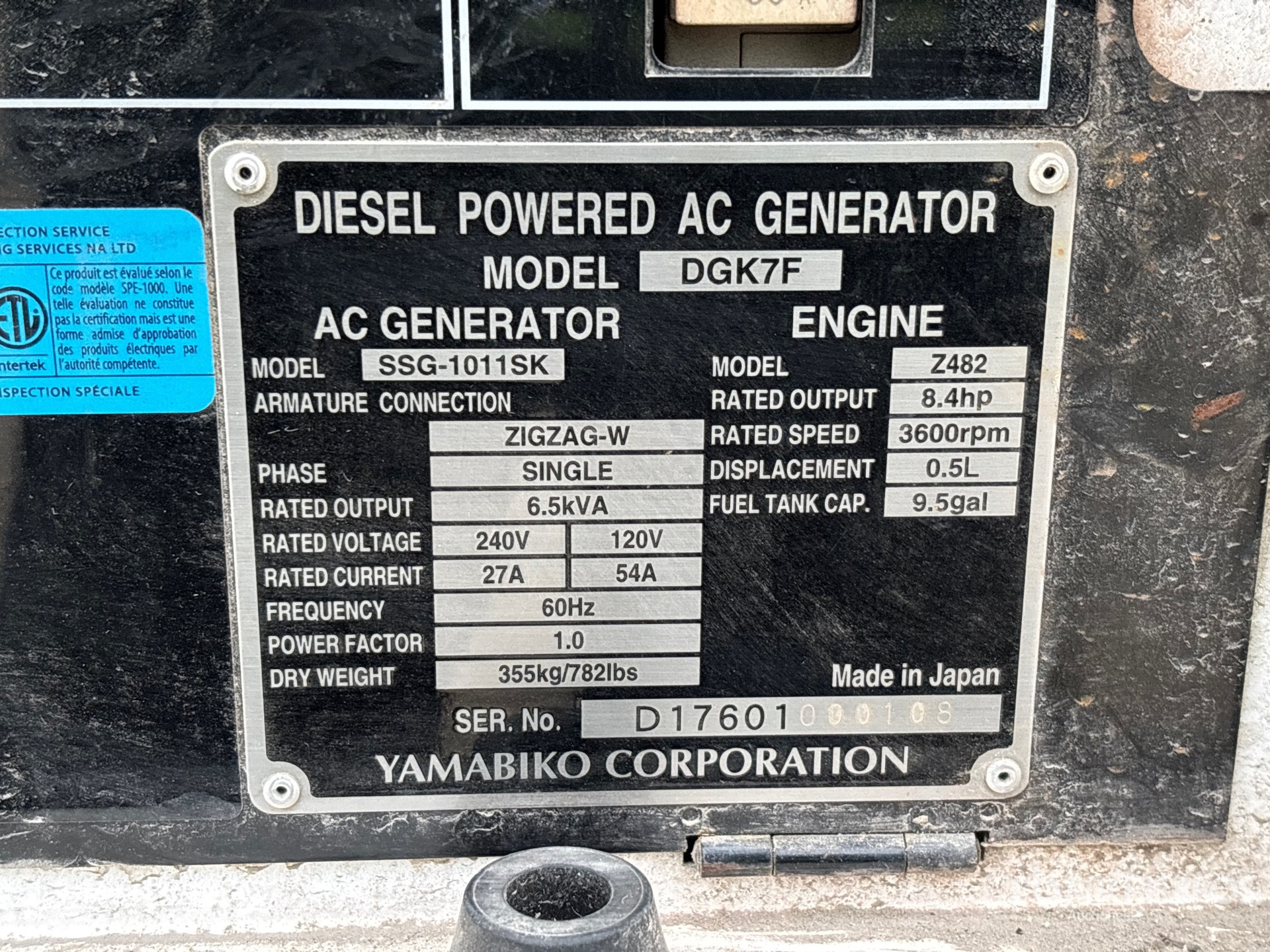 General Appearance with N.º de serie/VIN