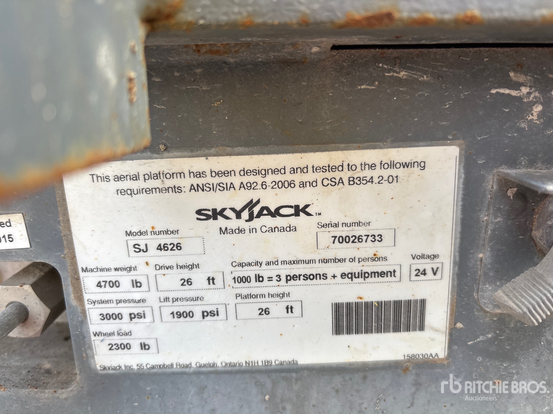 General Appearance with N.º de serie/VIN