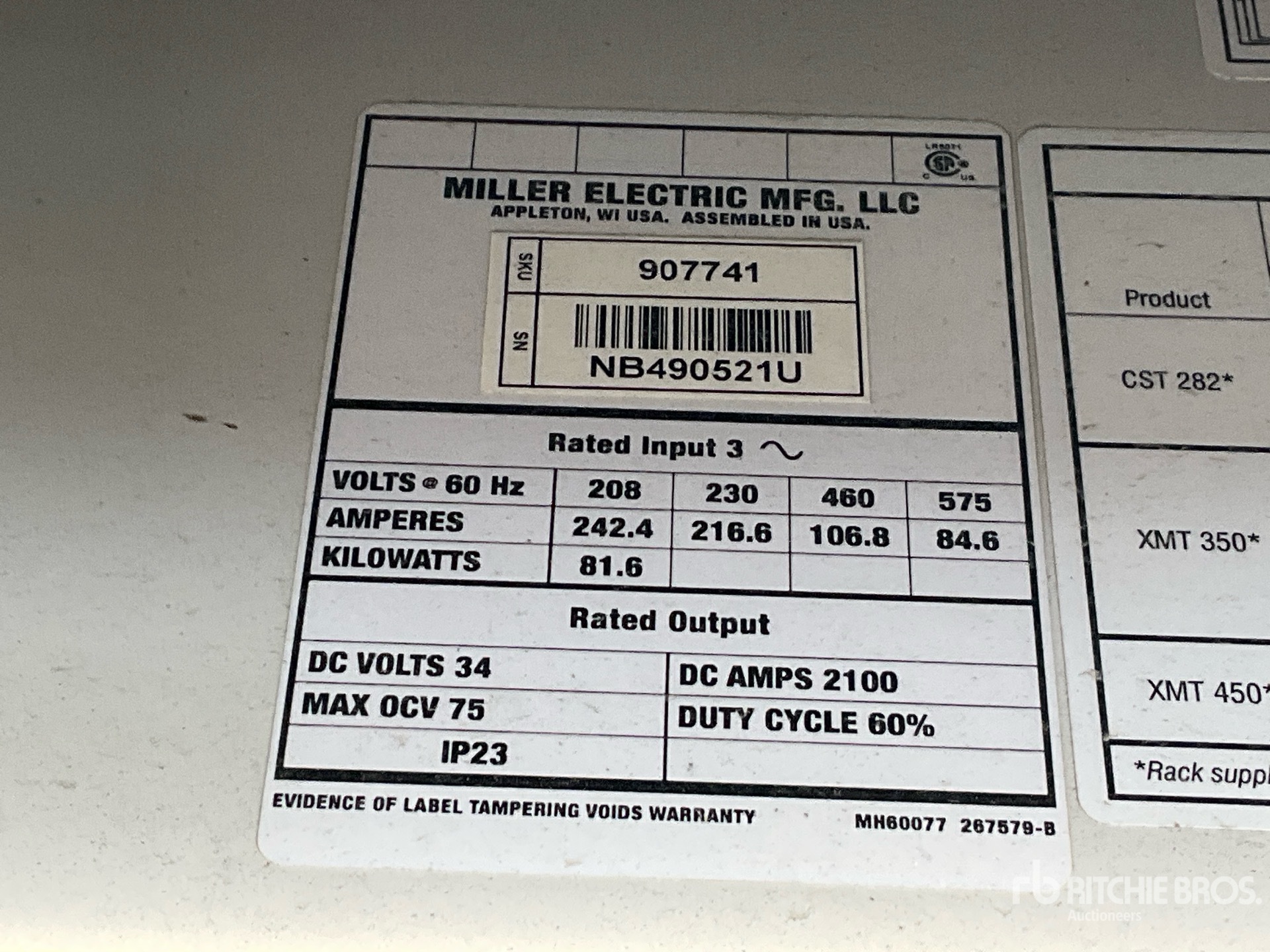 General Appearance with N.º de serie/VIN