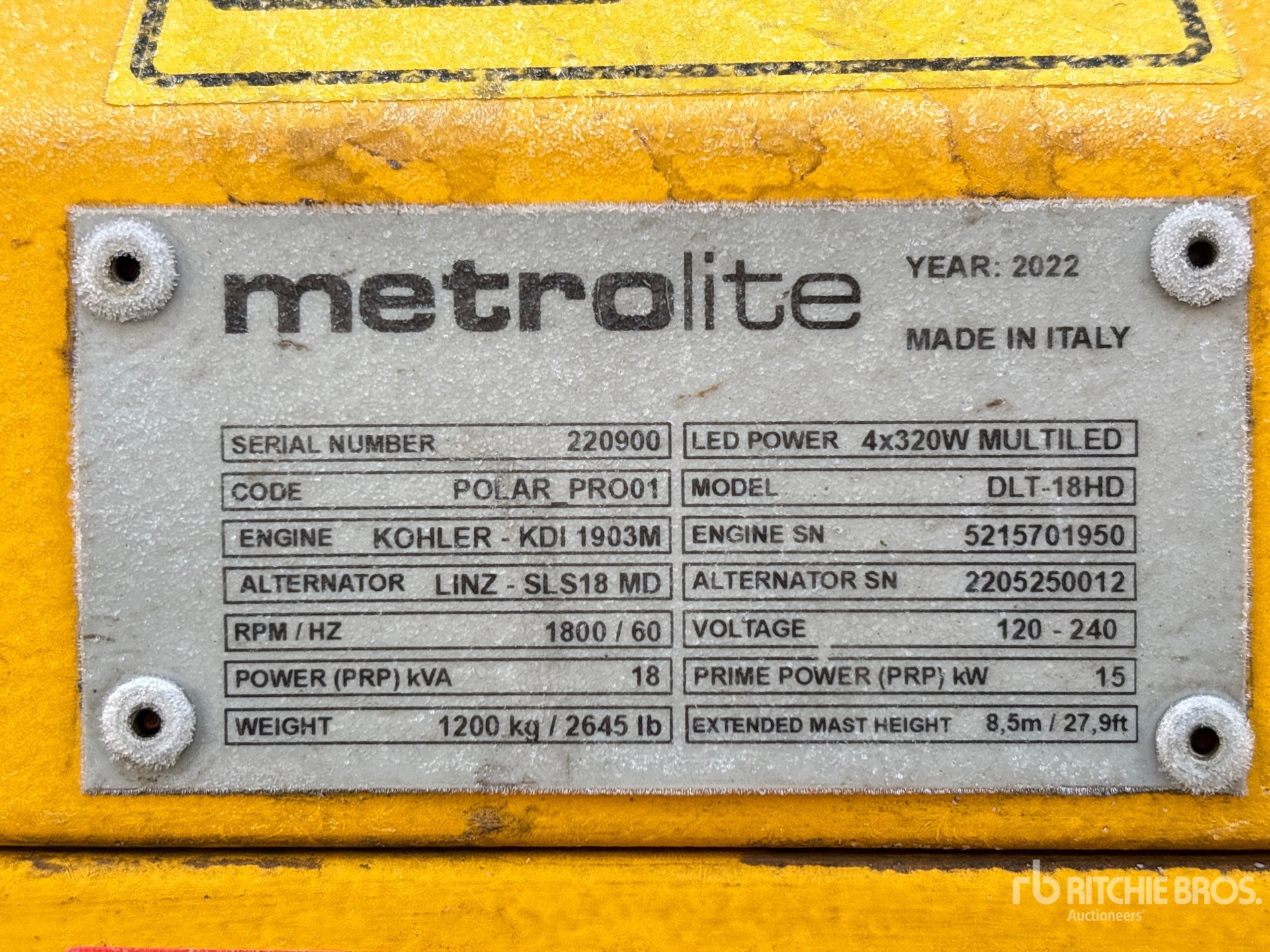 General Appearance with Unit Serial Number