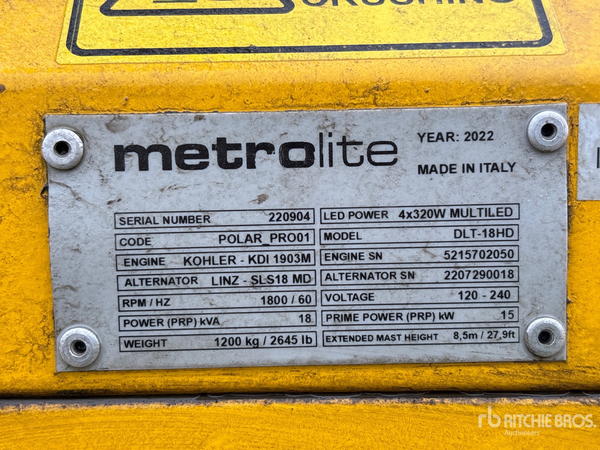 General Appearance with Unit Serial Number