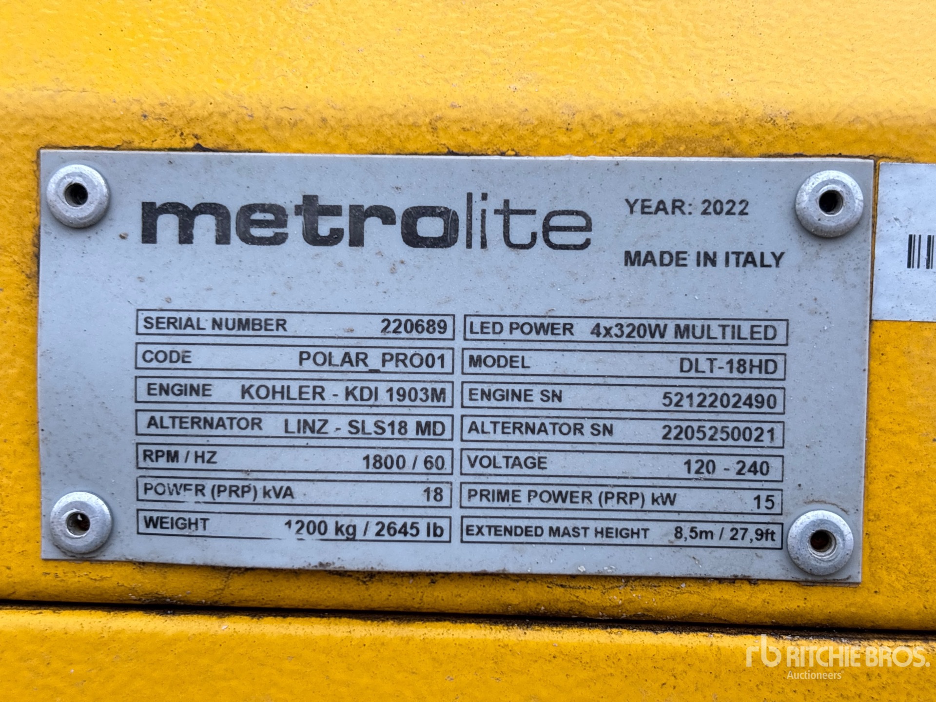 General Appearance with Unit Serial Number