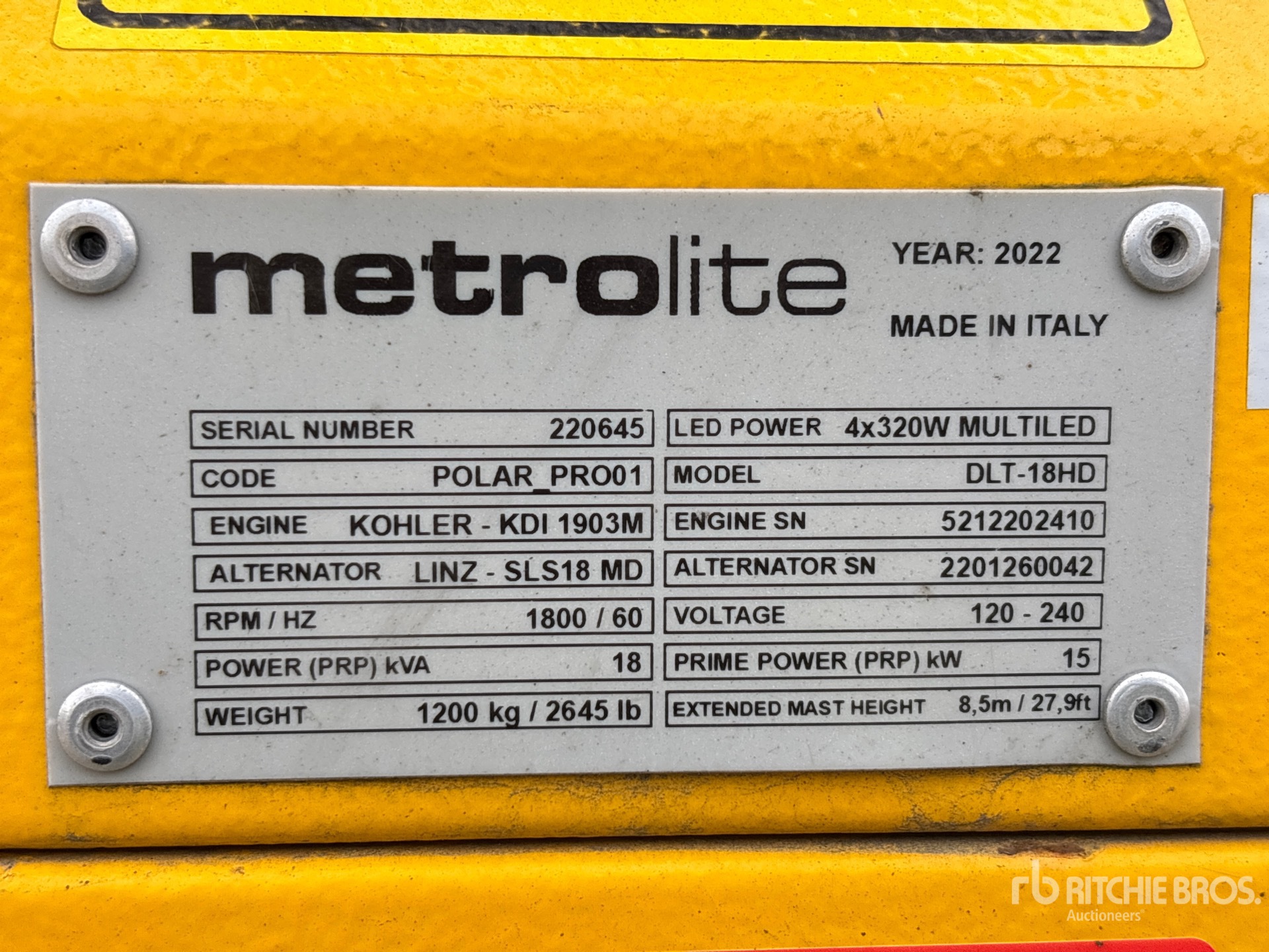 General Appearance with Unit Serial Number