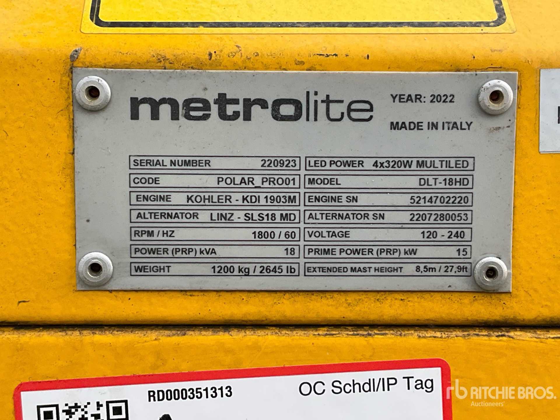General Appearance with Unit Serial Number