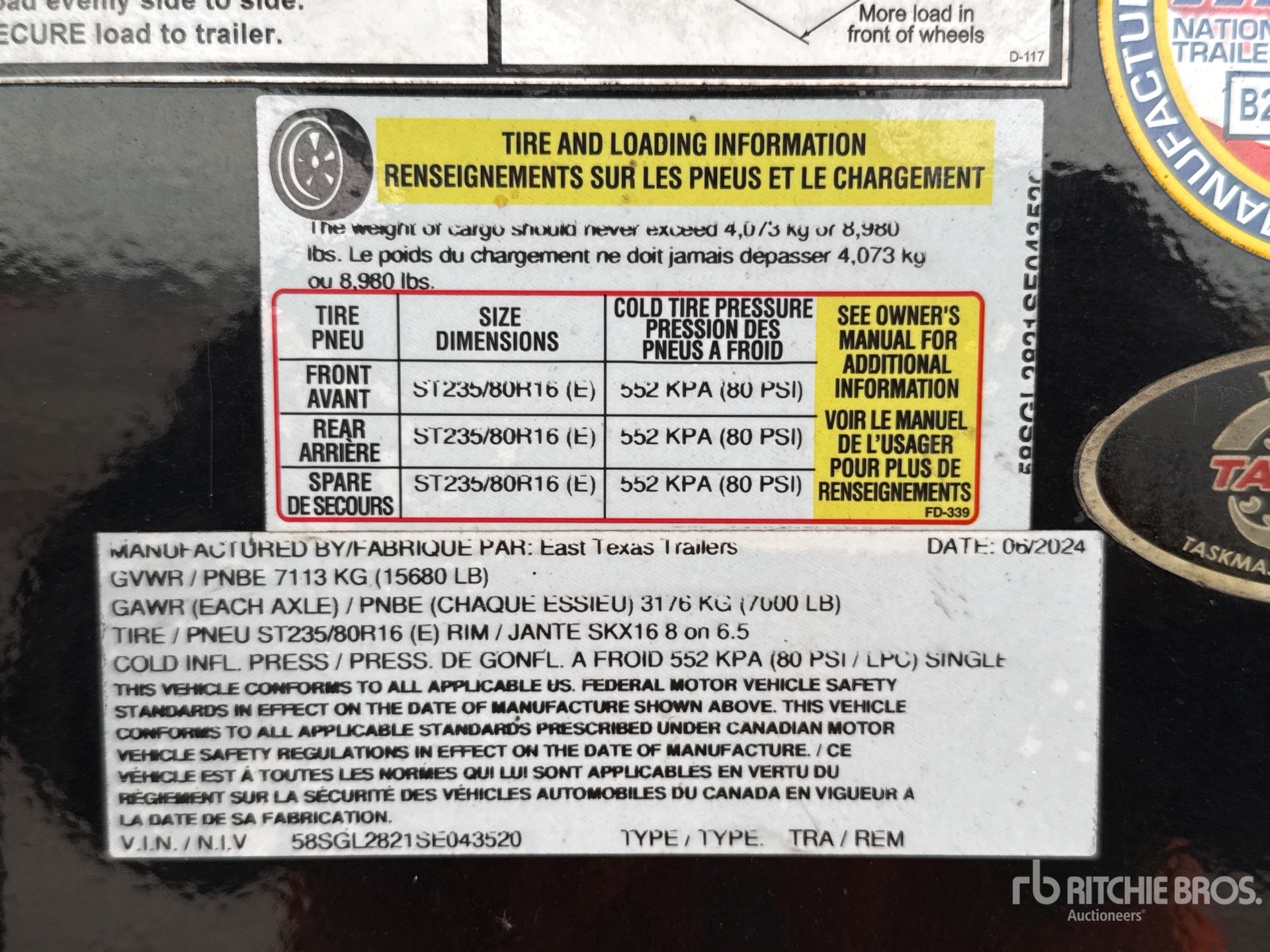 General Appearance with Serial Number / VIN