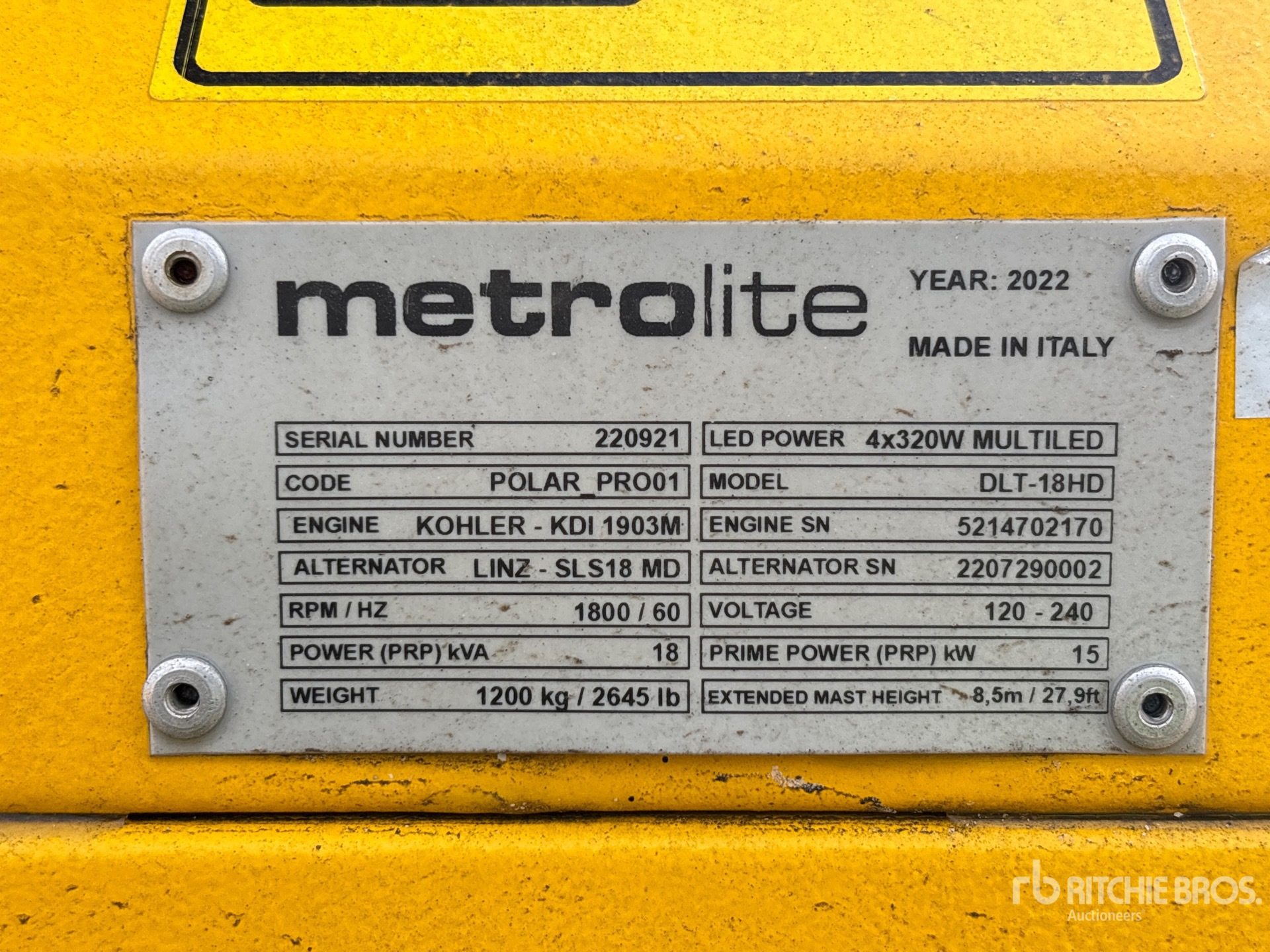 General Appearance with Unit Serial Number