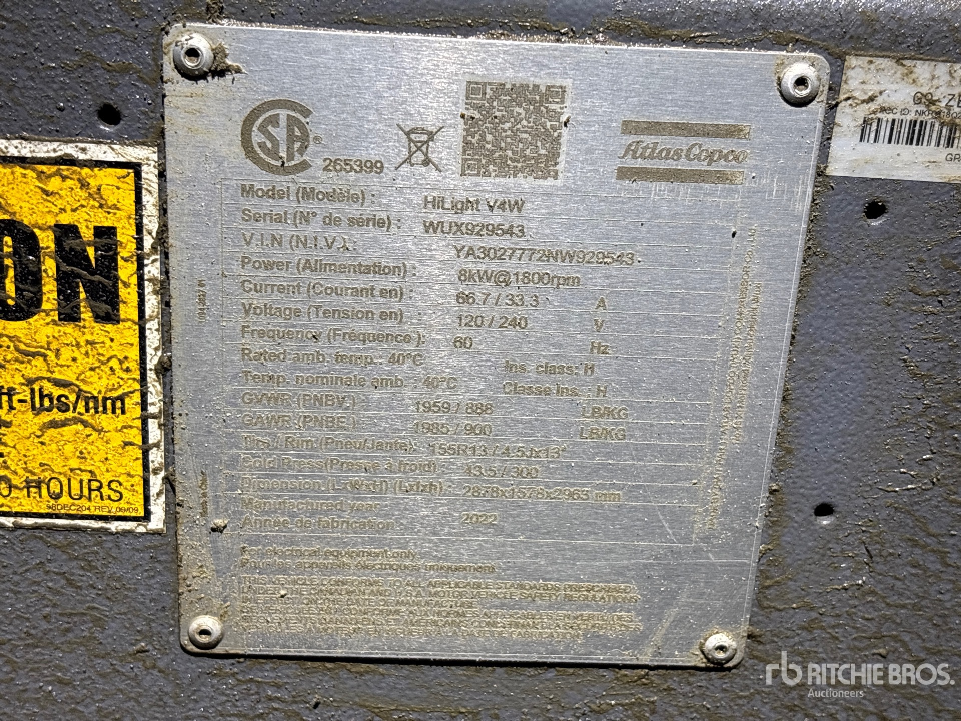 General Appearance with N.º de serie/VIN