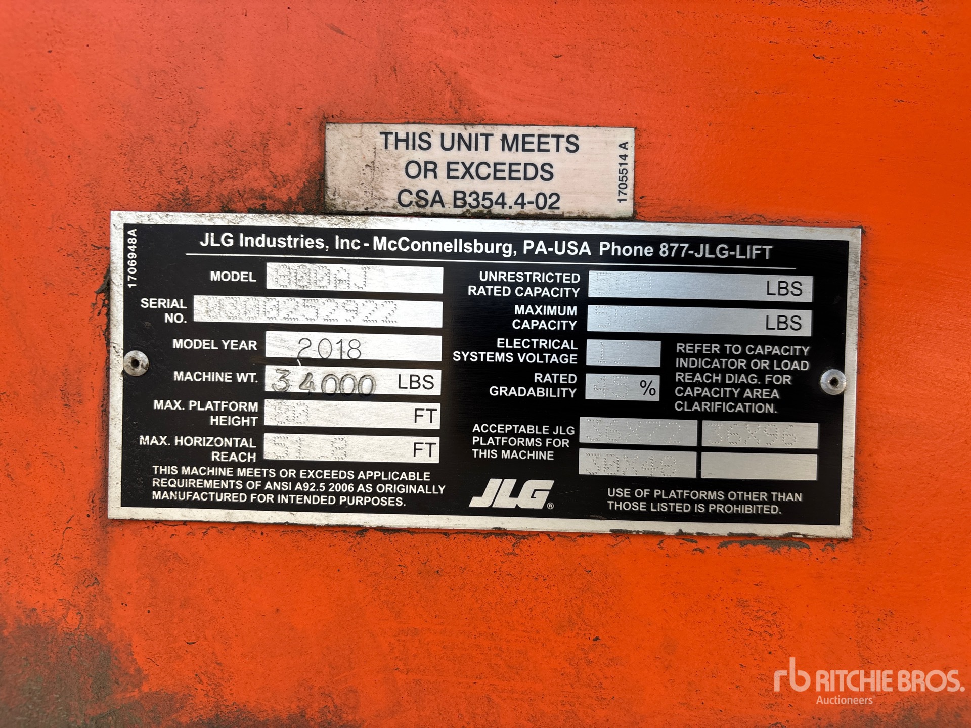 General Appearance with N.º de serie/VIN