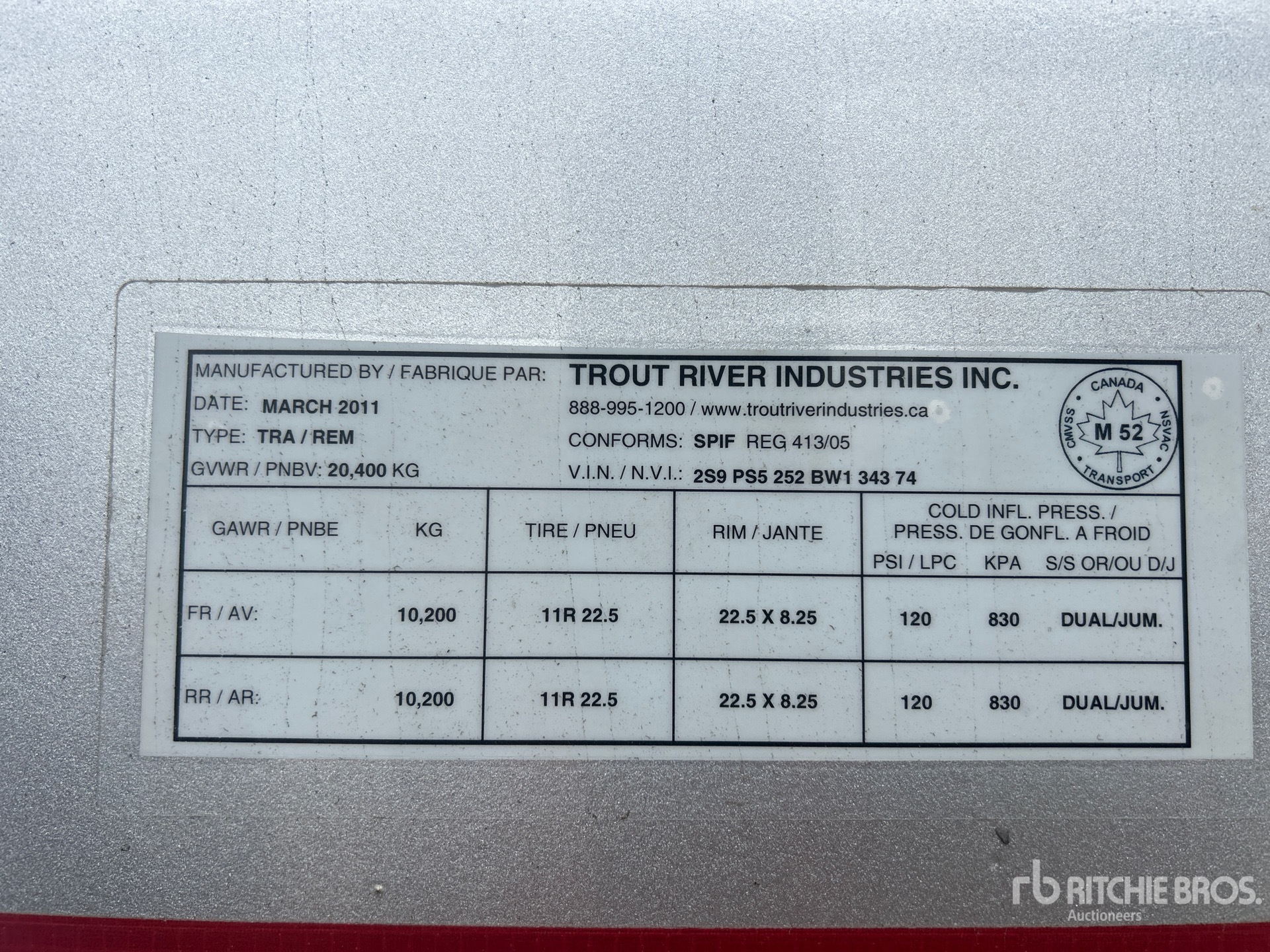 General Appearance with Serial Number / VIN