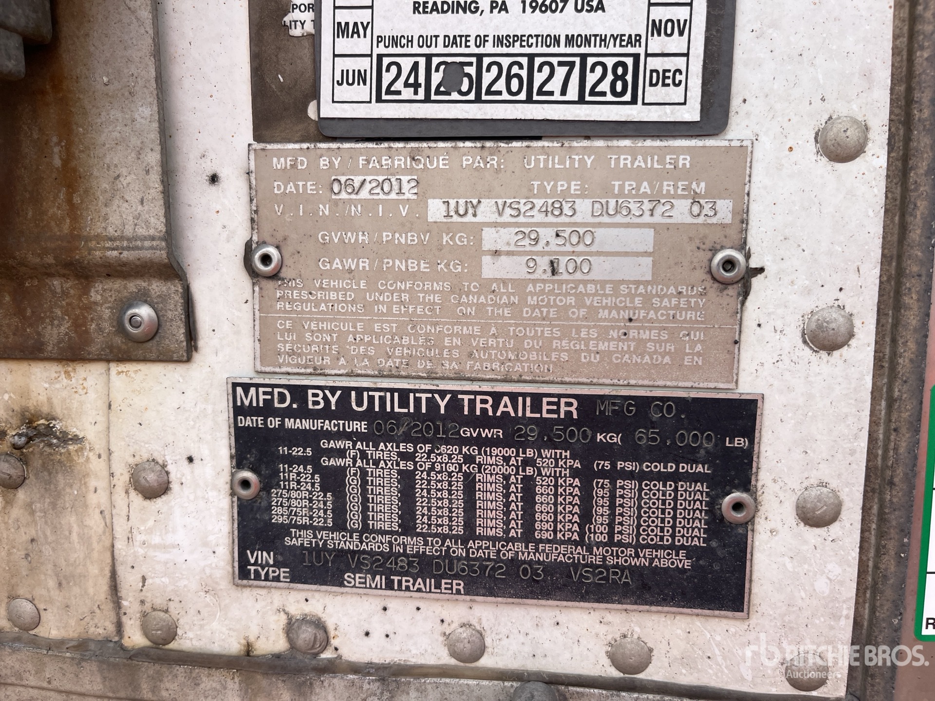 General Appearance with N.º de serie/VIN