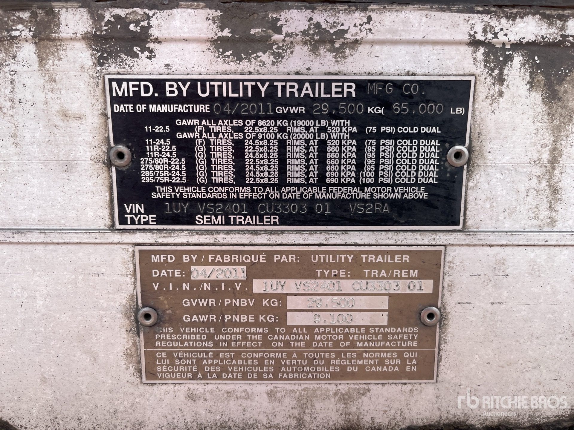 General Appearance with N.º de serie/VIN