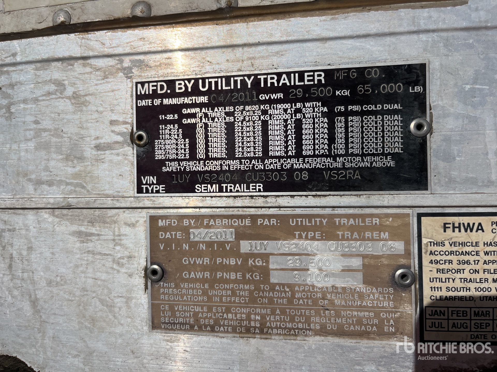 General Appearance with Numéro de série/Numéro d'identification du véhicule automobile