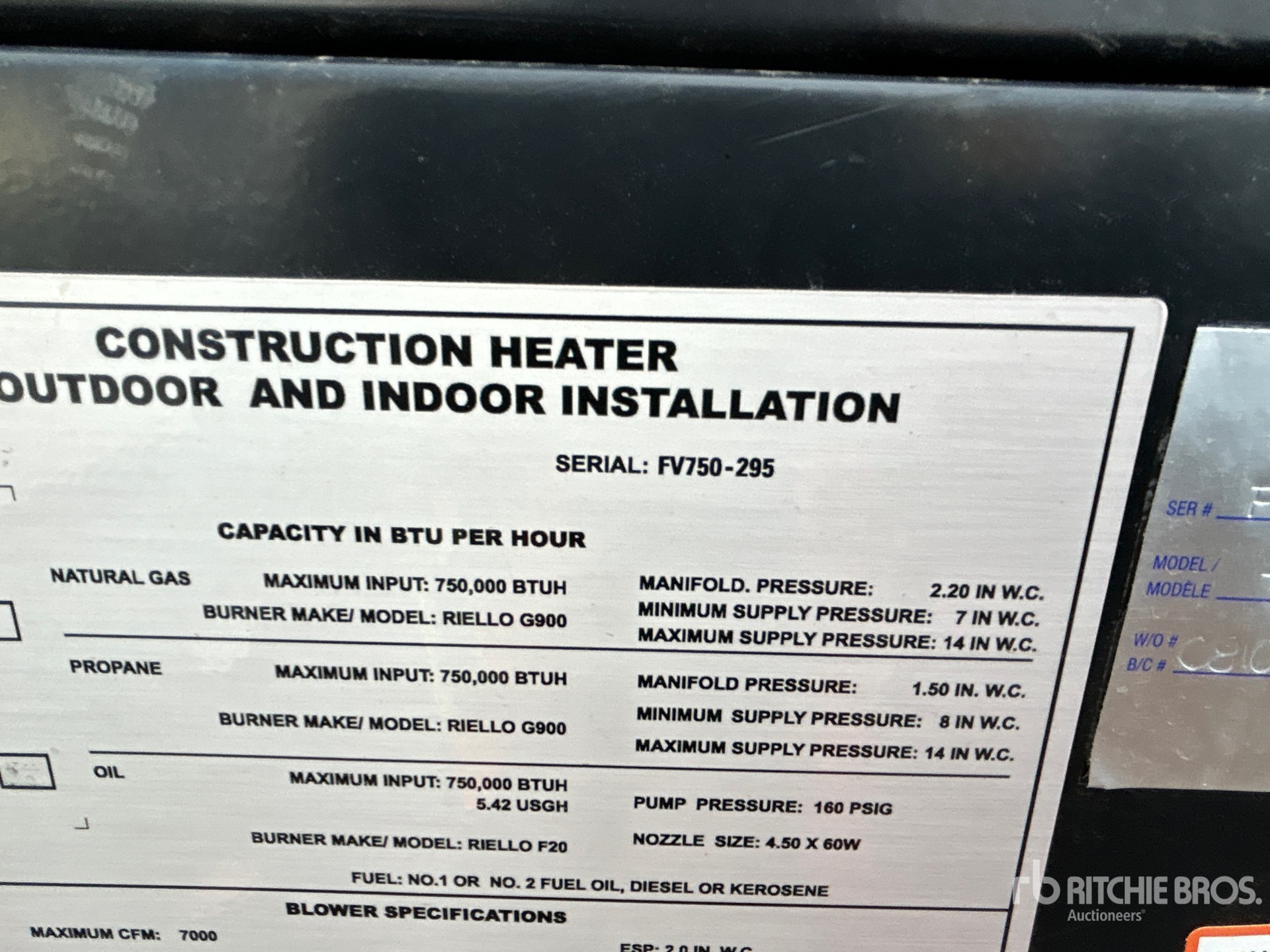 General Appearance with N.º de serie/VIN