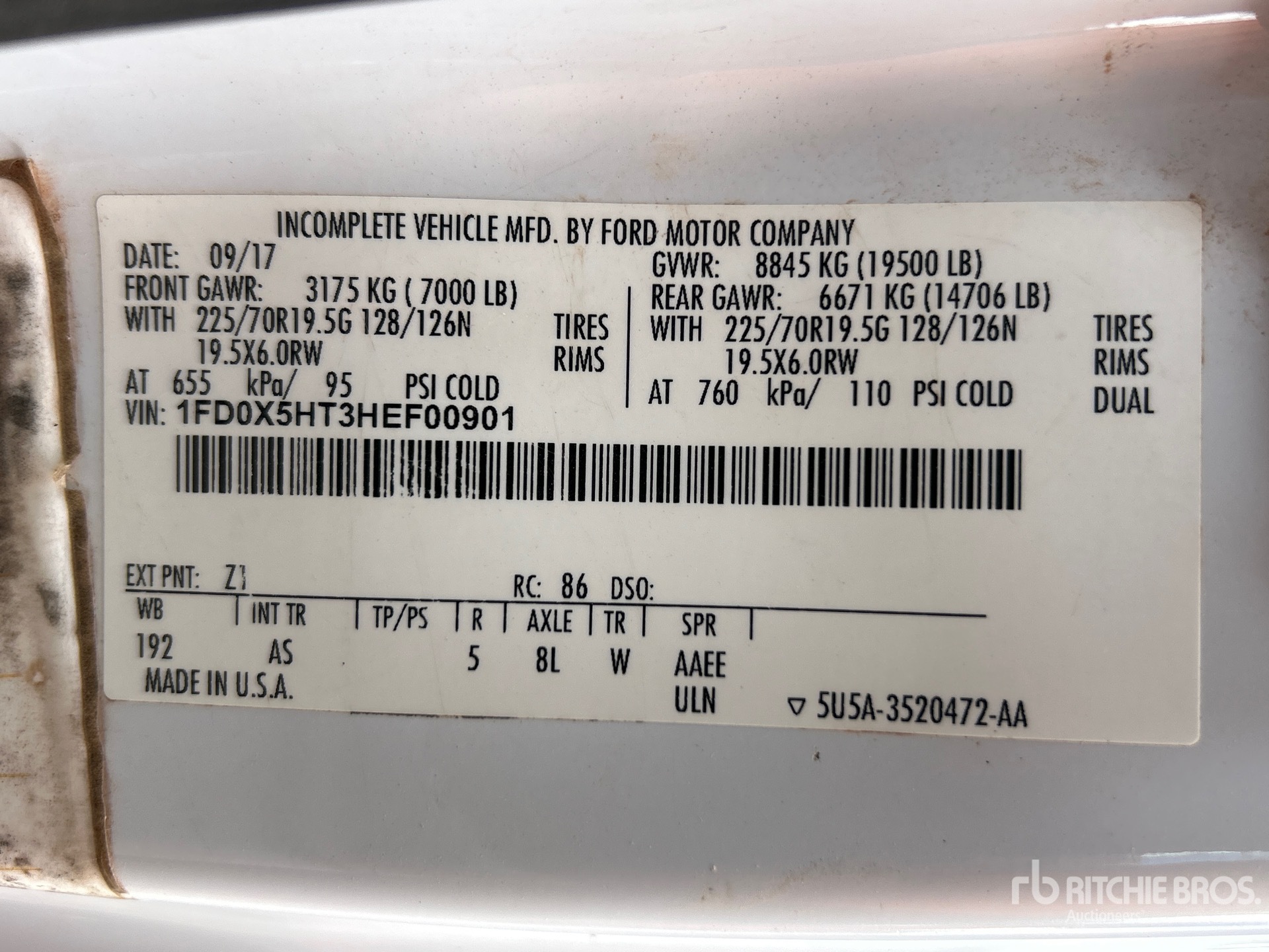 General Appearance with Numer seryjny/numer identyfikacyjny pojazdu