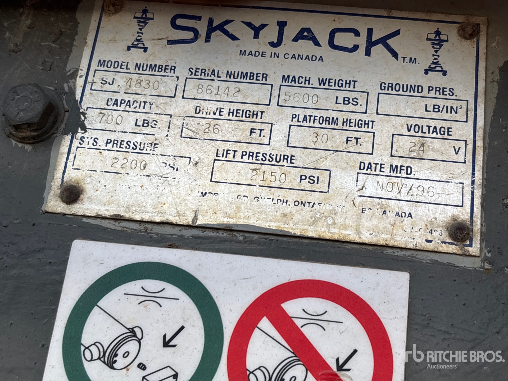 General Appearance with N.º de serie/VIN