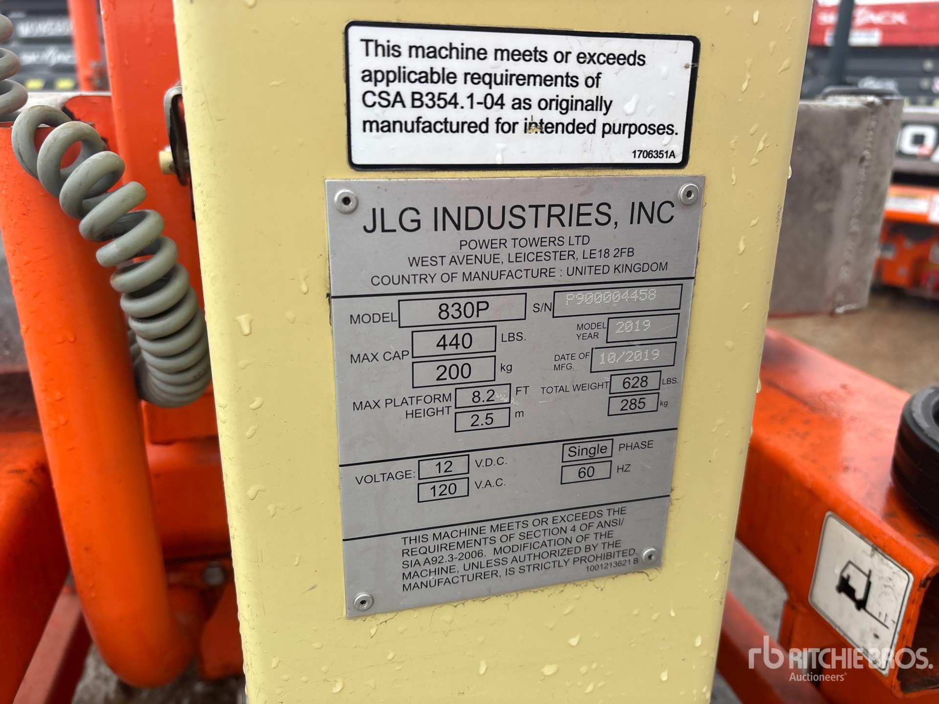 General Appearance with N.º de serie/VIN