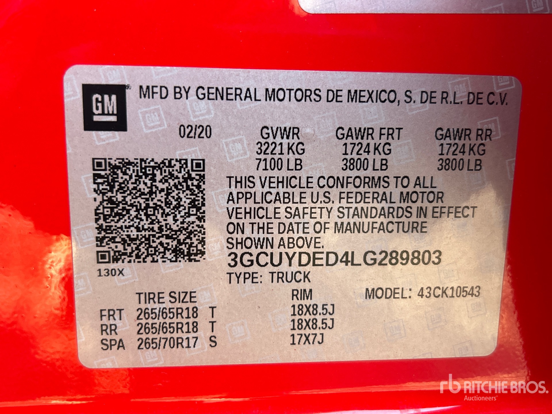 General Appearance with Serial Number / VIN