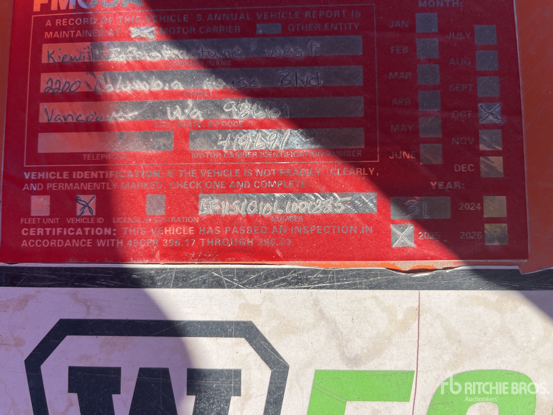 General Appearance with Serial Number / VIN