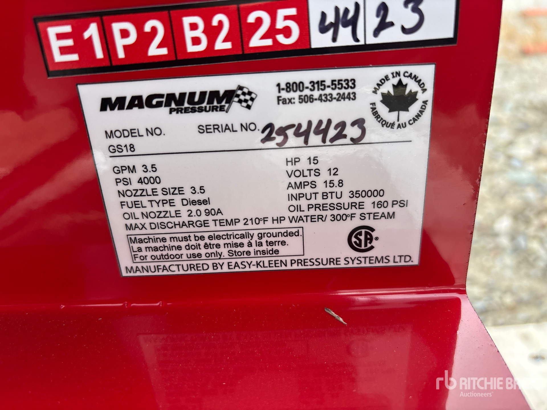 General Appearance with Serial Number / VIN