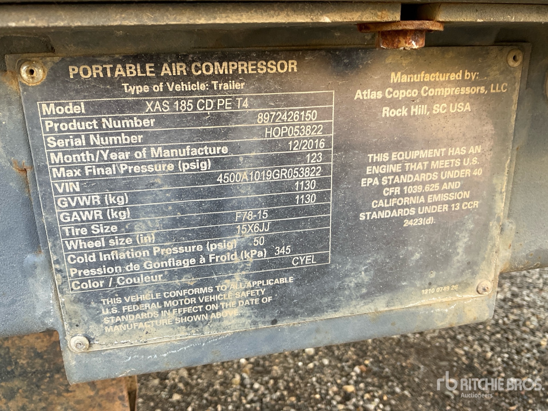 General Appearance with Serial Number / VIN