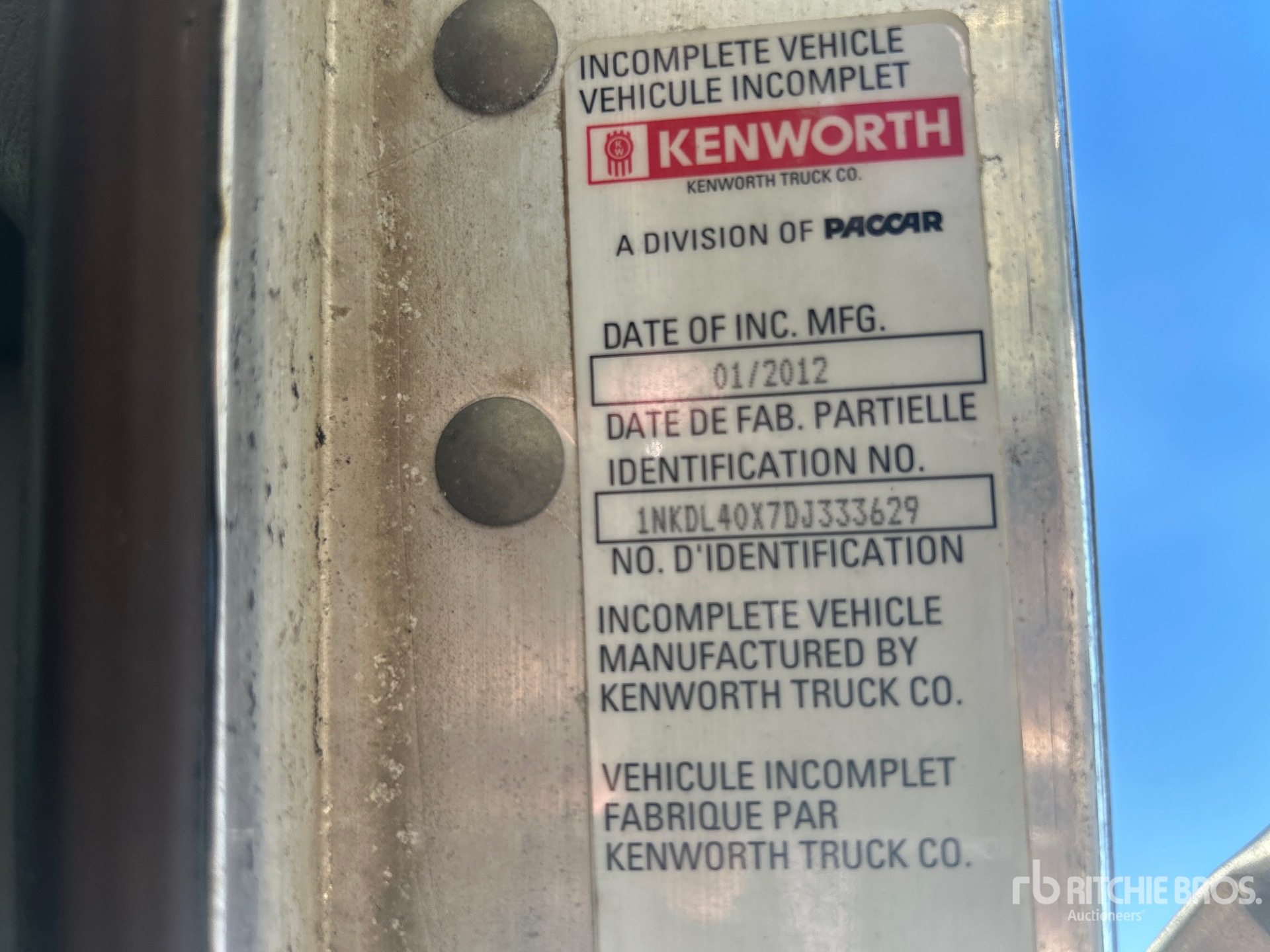 General Appearance with N.º de serie/VIN