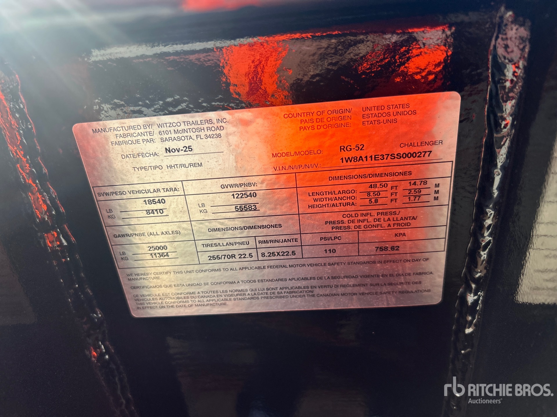 General Appearance with Serial Number / VIN