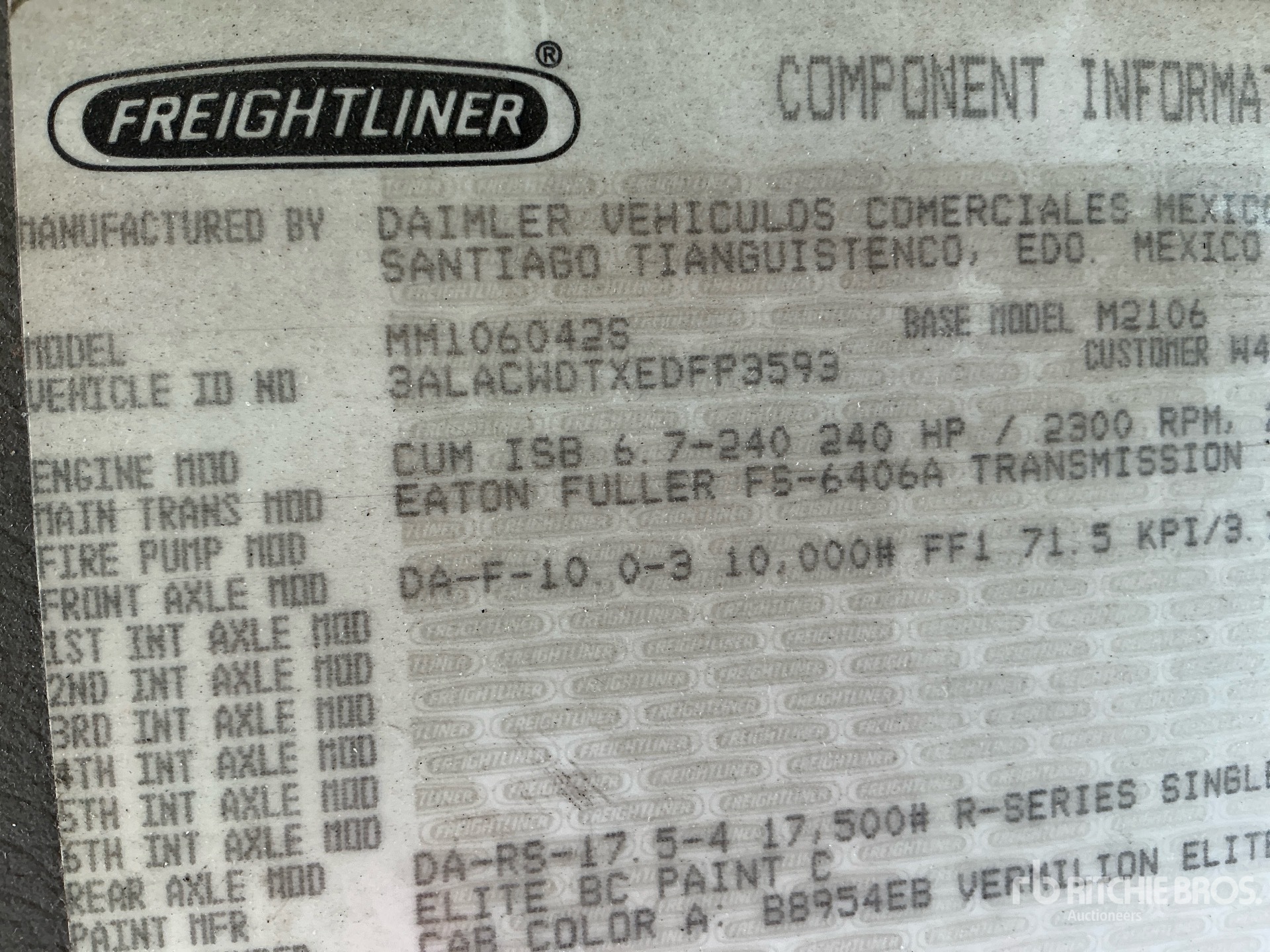 General Appearance with Second Serial Number/VIN Photo