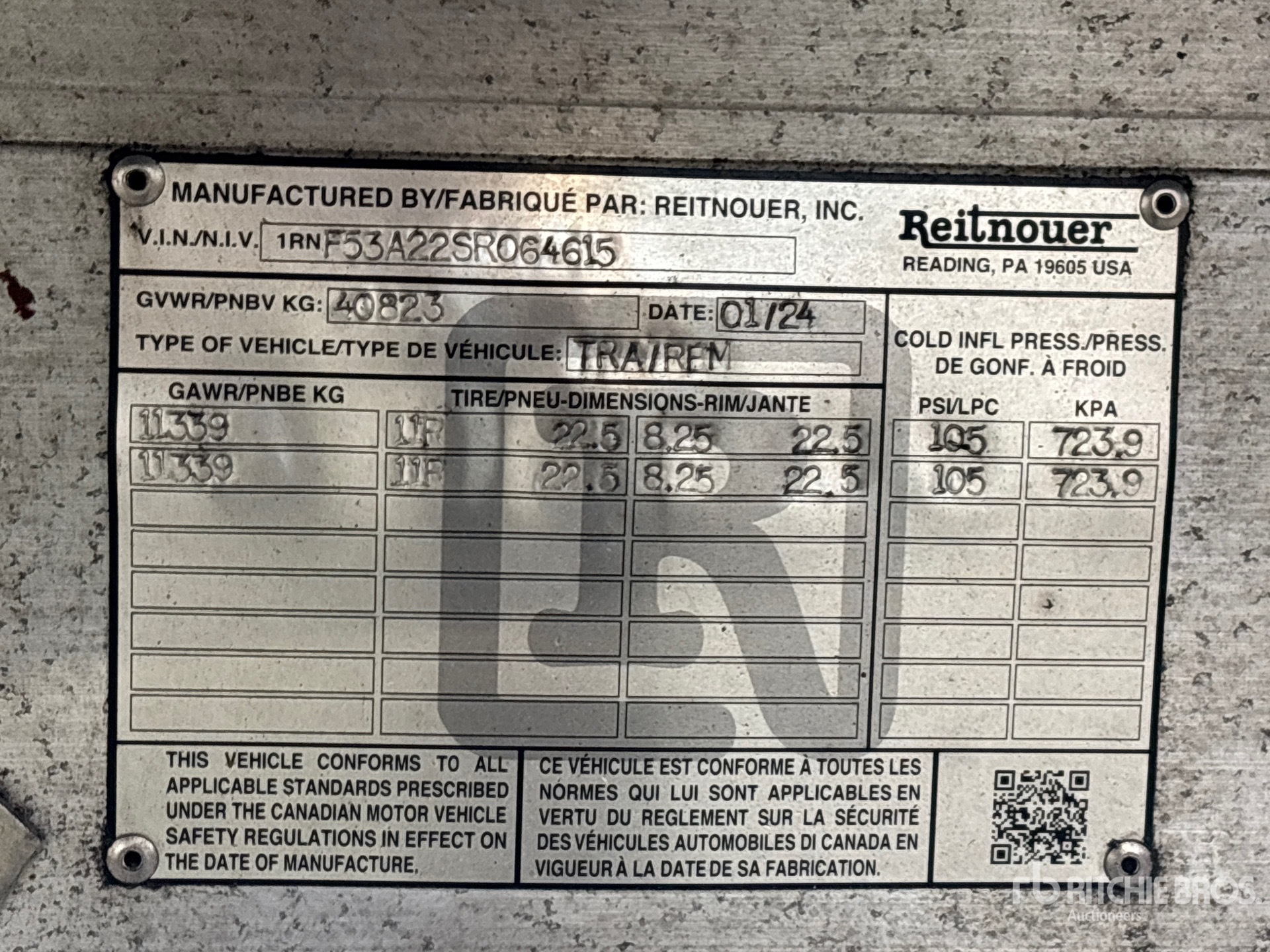 General Appearance with Serial Number / VIN