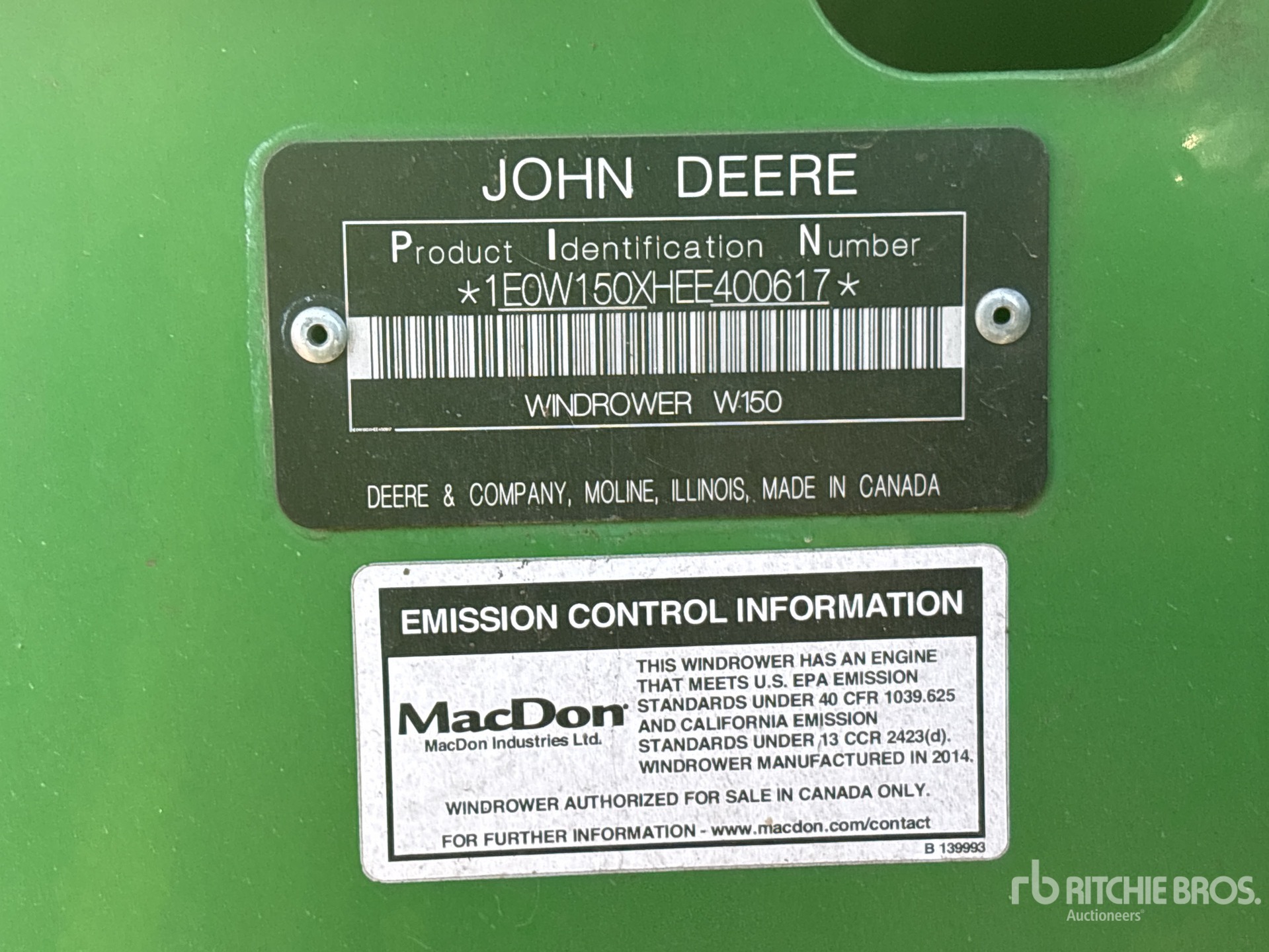 General Appearance with N.º de serie/VIN