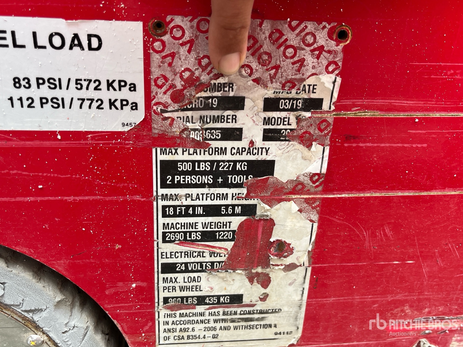 General Appearance with N.º de serie/VIN