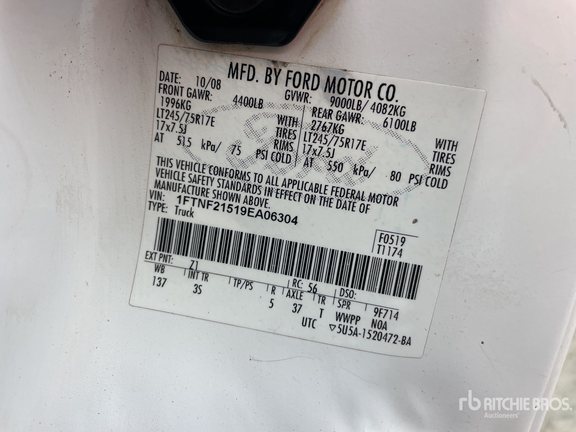 General Appearance with Serial Number / VIN