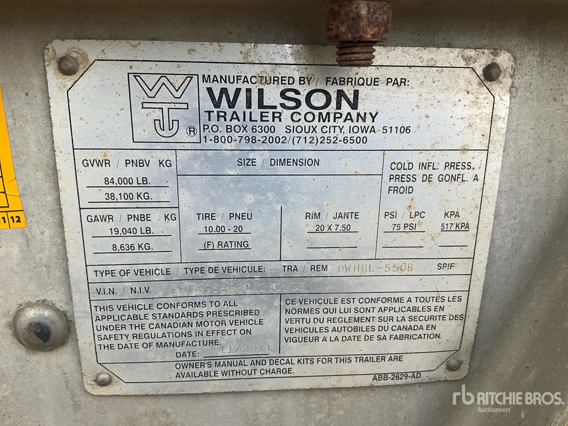 General Appearance with Serial Number / VIN