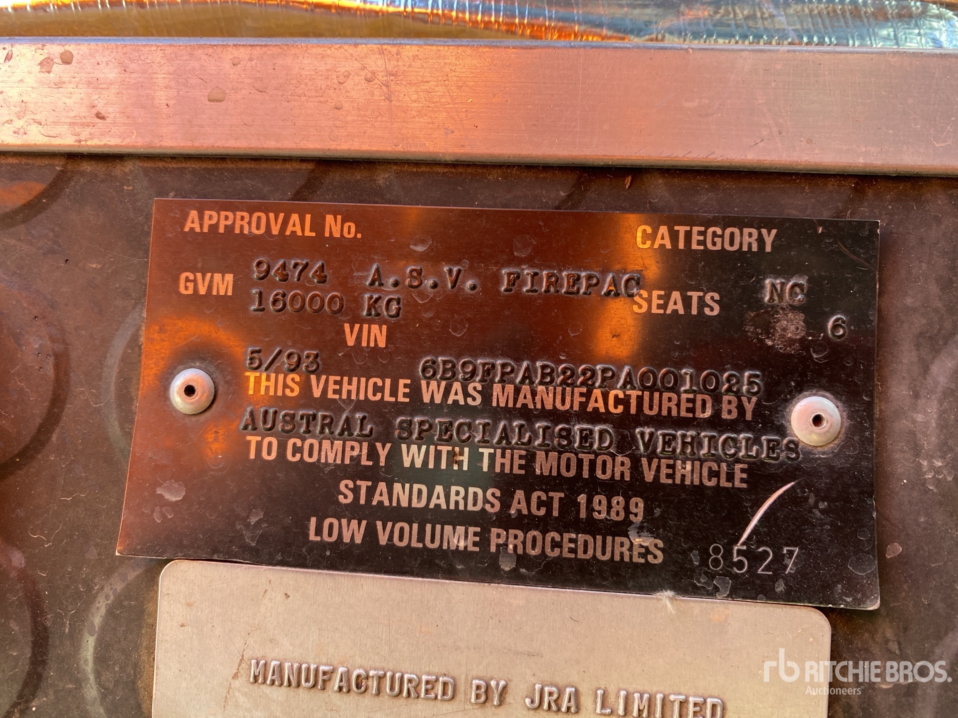 General Appearance with Serial Number / VIN